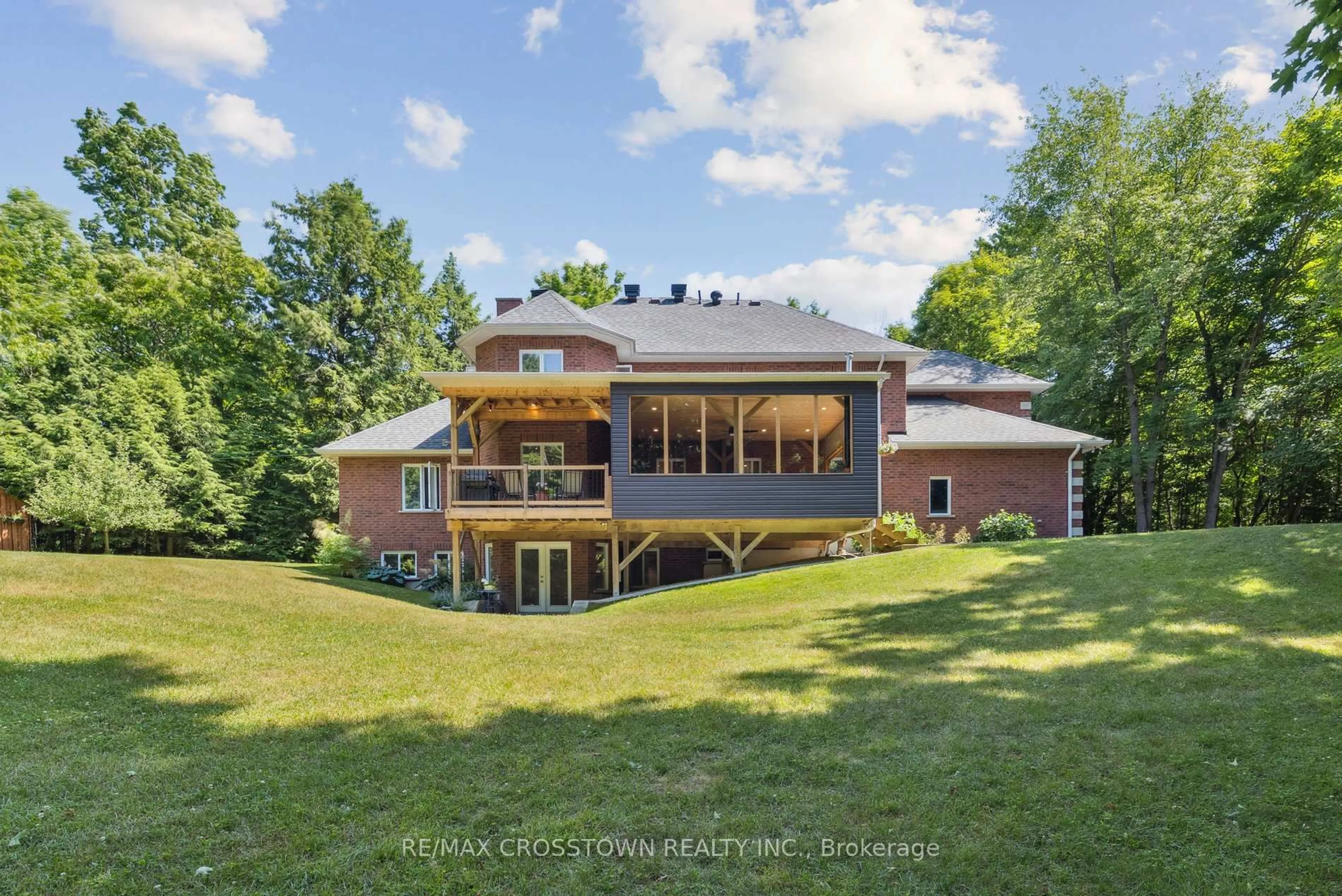 A pic from outside/outdoor area/front of a property/back of a property/a pic from drone, water/lake/river/ocean view for 19 Gillespie Tr, Essa Ontario L3W 0V1