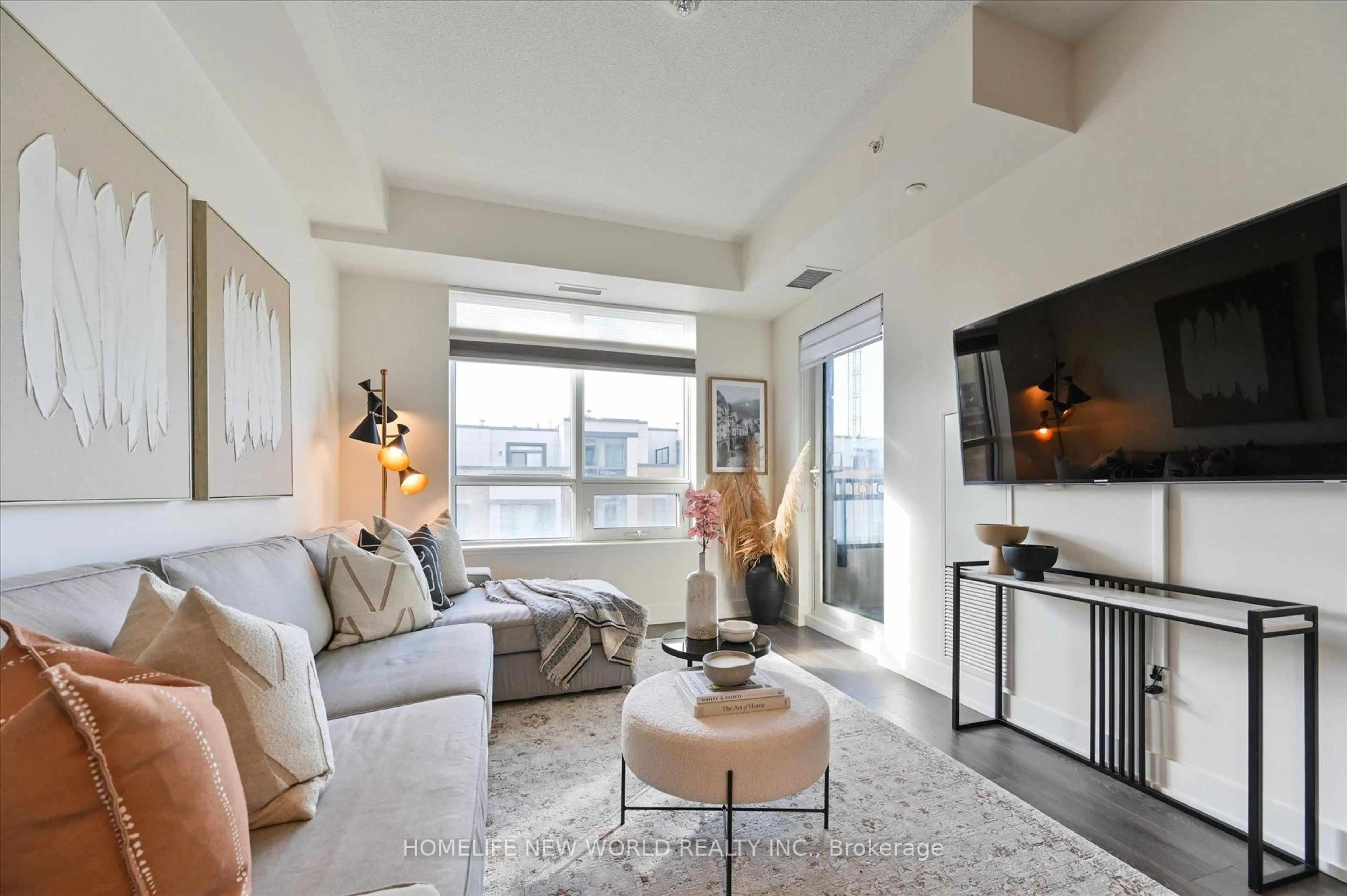 Living room with furniture, unknown for 268 Buchanan Dr #318W, Markham Ontario L3R 8G9