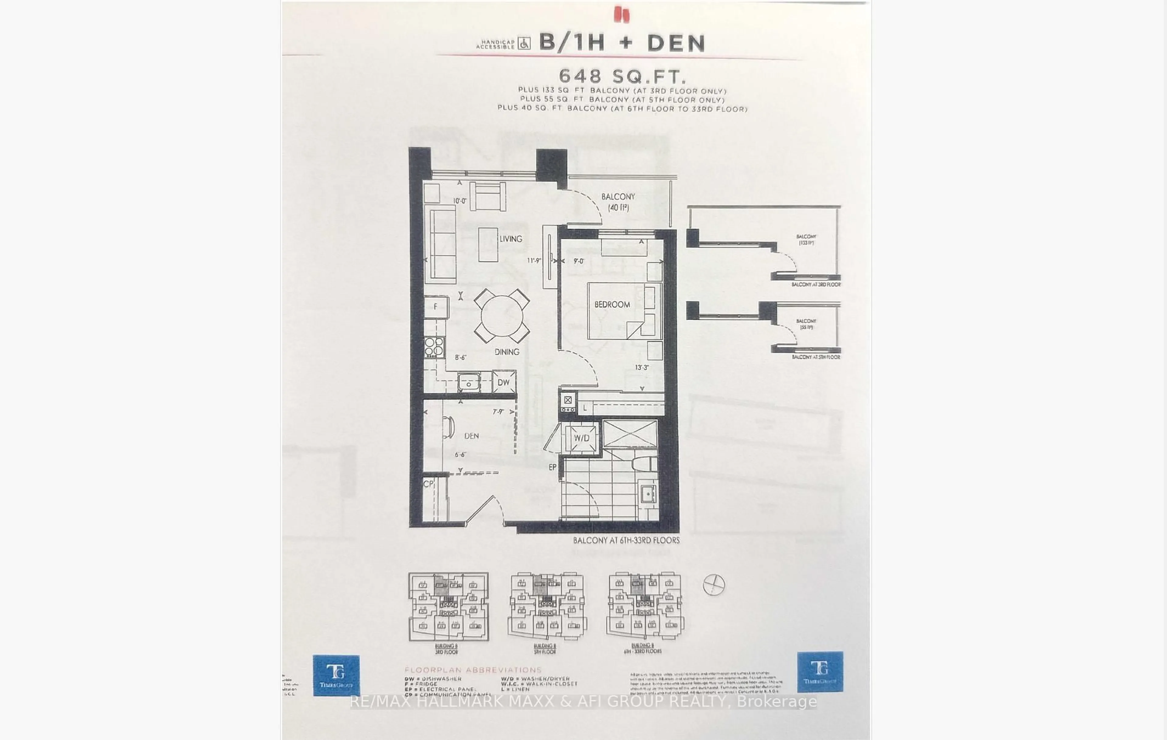 Floor plan for 38 Gandhi Lane #2615, Markham Ontario L3T 0G9