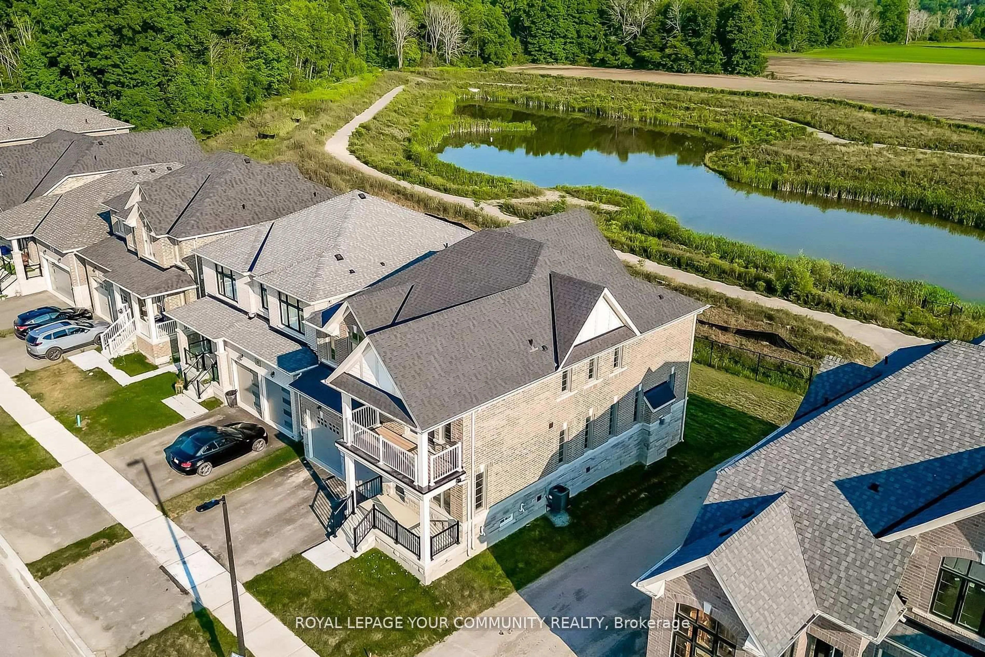 A pic from outside/outdoor area/front of a property/back of a property/a pic from drone, water/lake/river/ocean view for 35 Big Canoe Dr, Georgina Ontario L0E 1R0