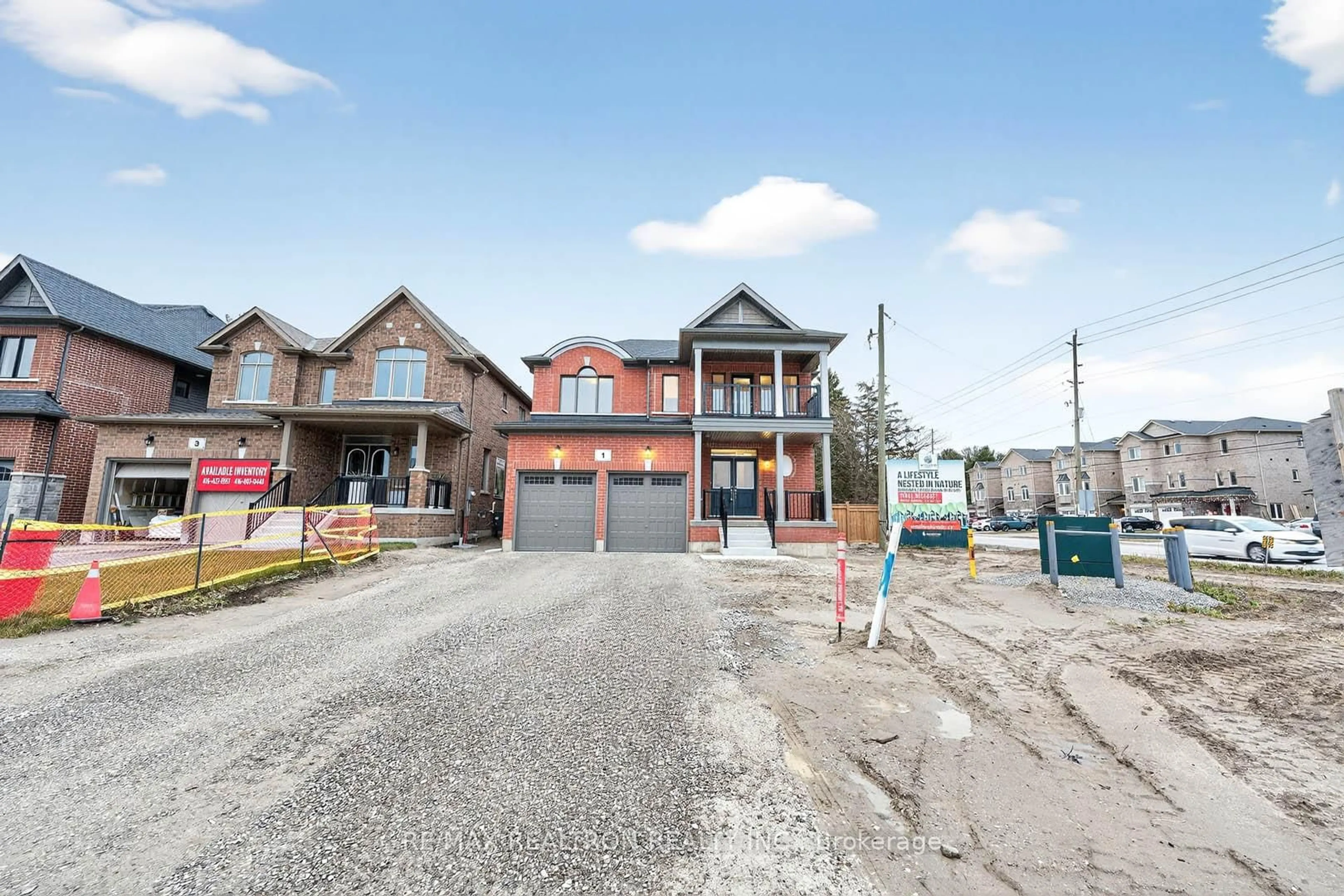 Home with brick exterior material, street for 1 Wakefield Blvd, Essa Ontario L3W 0L7