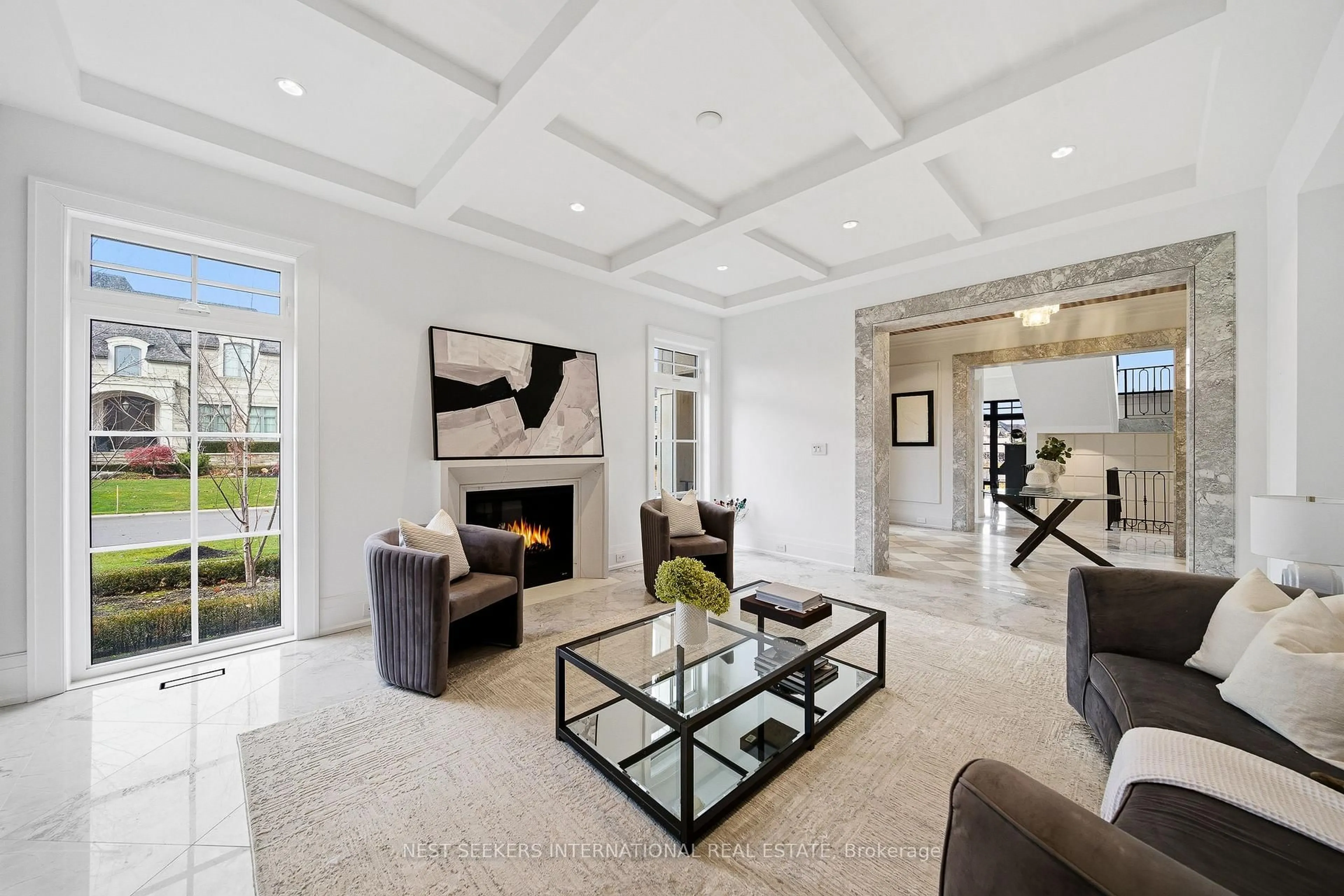 Living room with furniture, ceramic/tile floor for 165 Northern Pines Blvd, Vaughan Ontario L4H 4E5