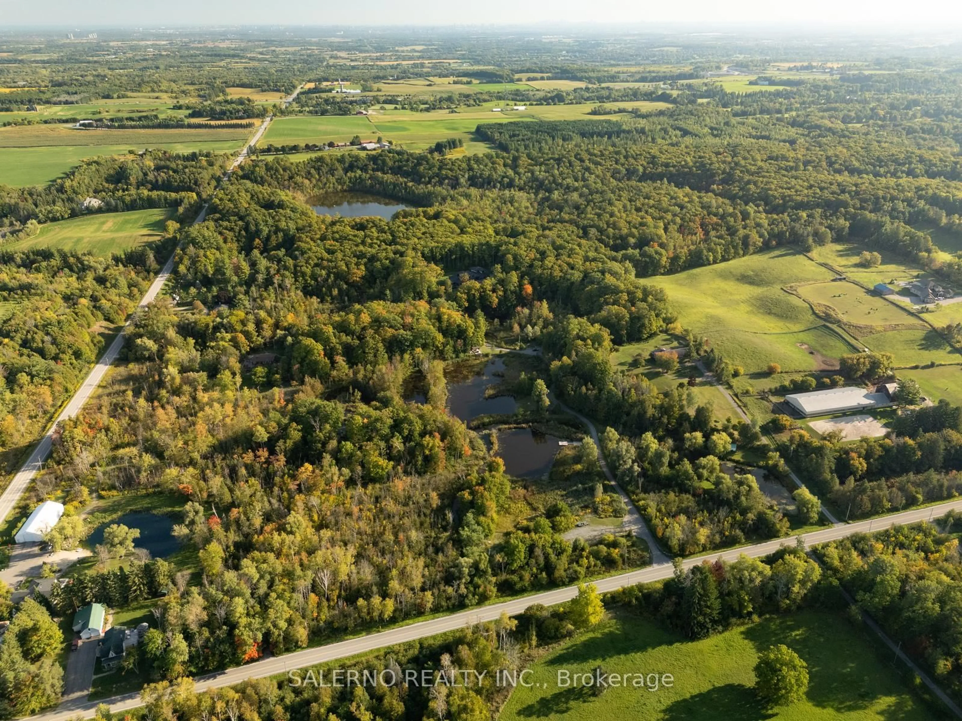 A pic from outside/outdoor area/front of a property/back of a property/a pic from drone, forest/trees view for 3651 Vandorf Sdrd, Whitchurch-Stouffville Ontario L4A 7X5