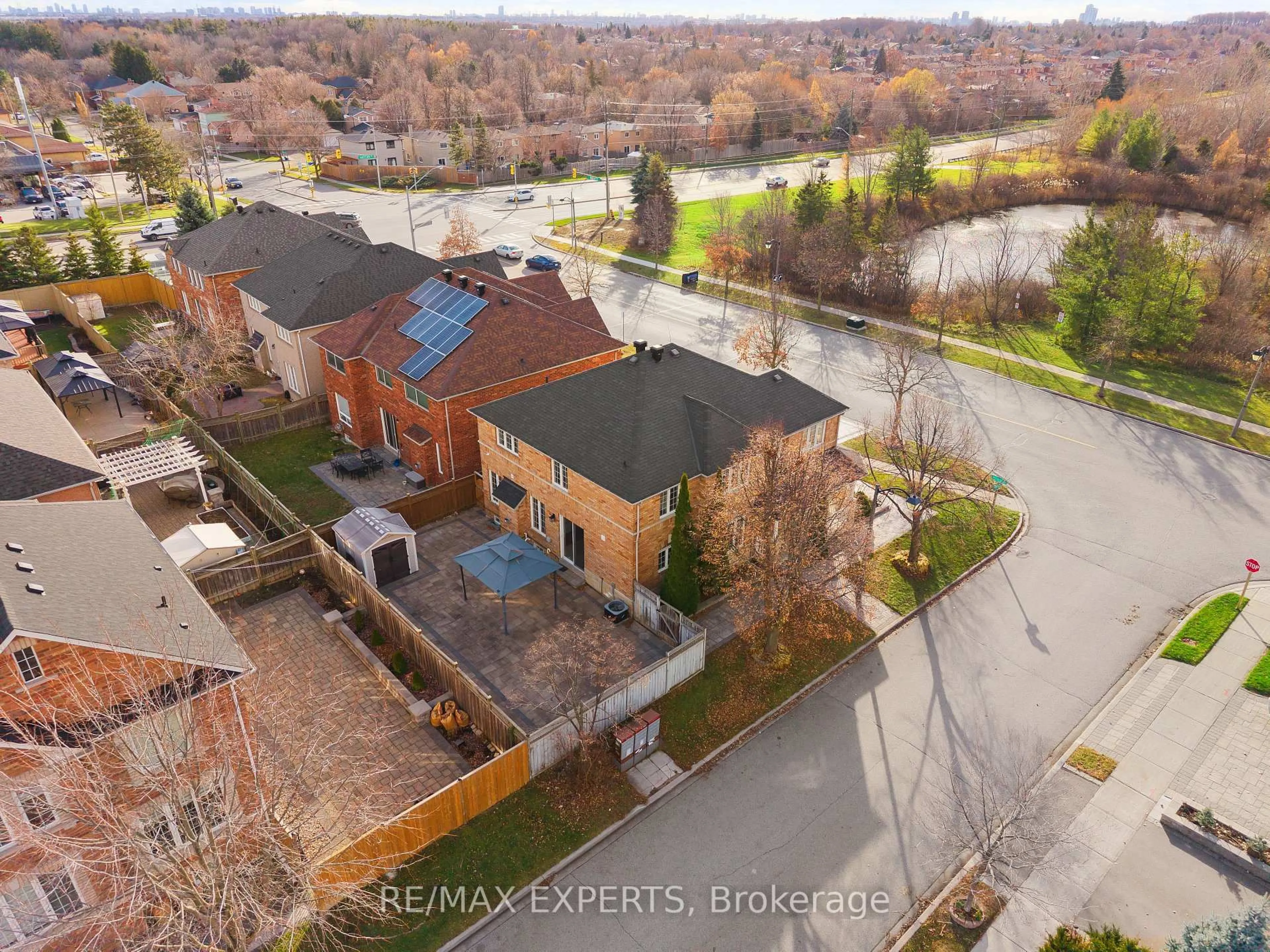 A pic from outside/outdoor area/front of a property/back of a property/a pic from drone, water/lake/river/ocean view for 7 Mingay Ave, Markham Ontario L6E 1E3