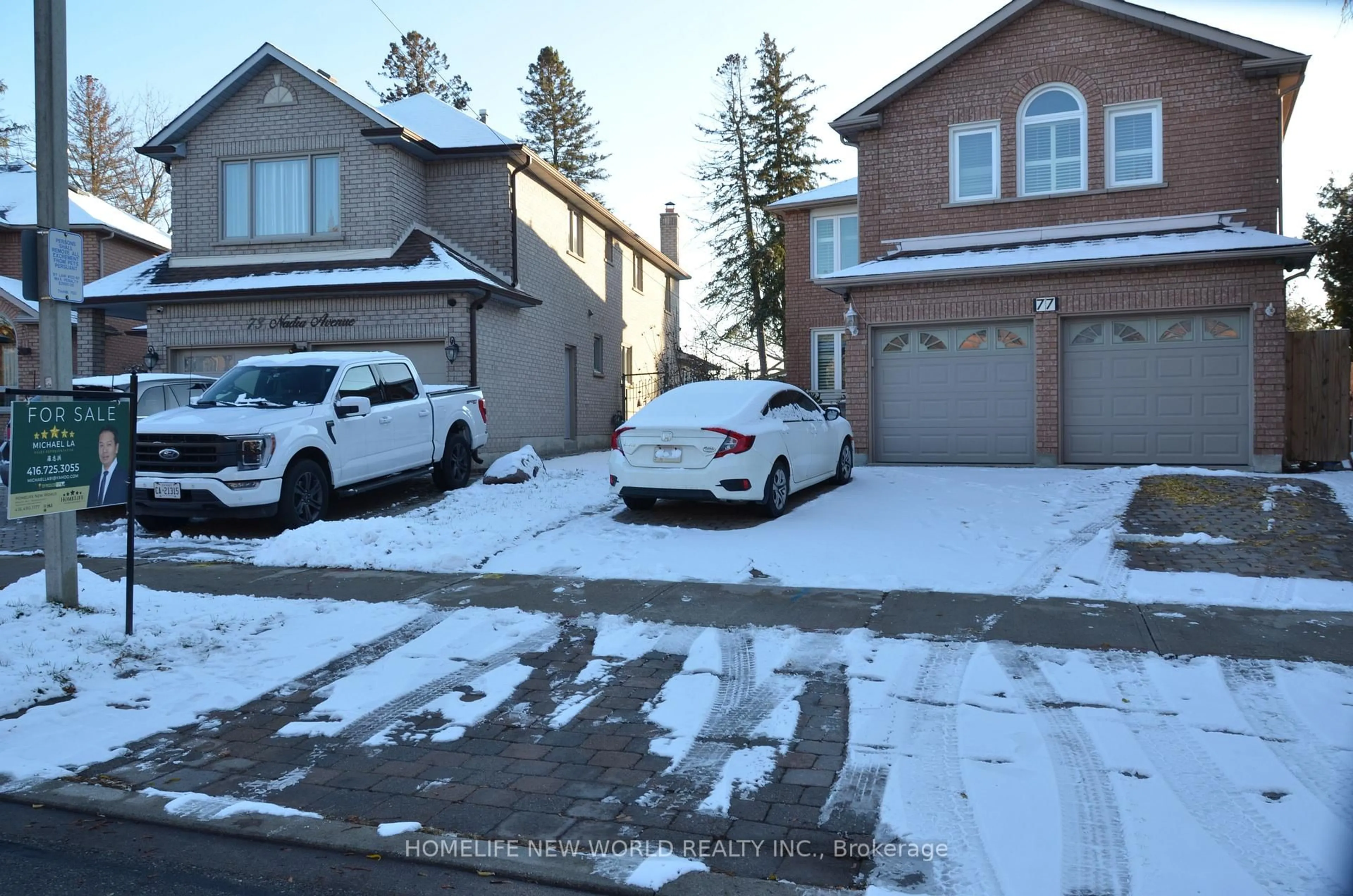 A pic from outside/outdoor area/front of a property/back of a property/a pic from drone, street for 77 Nadia Ave, Vaughan Ontario L4L 8N9