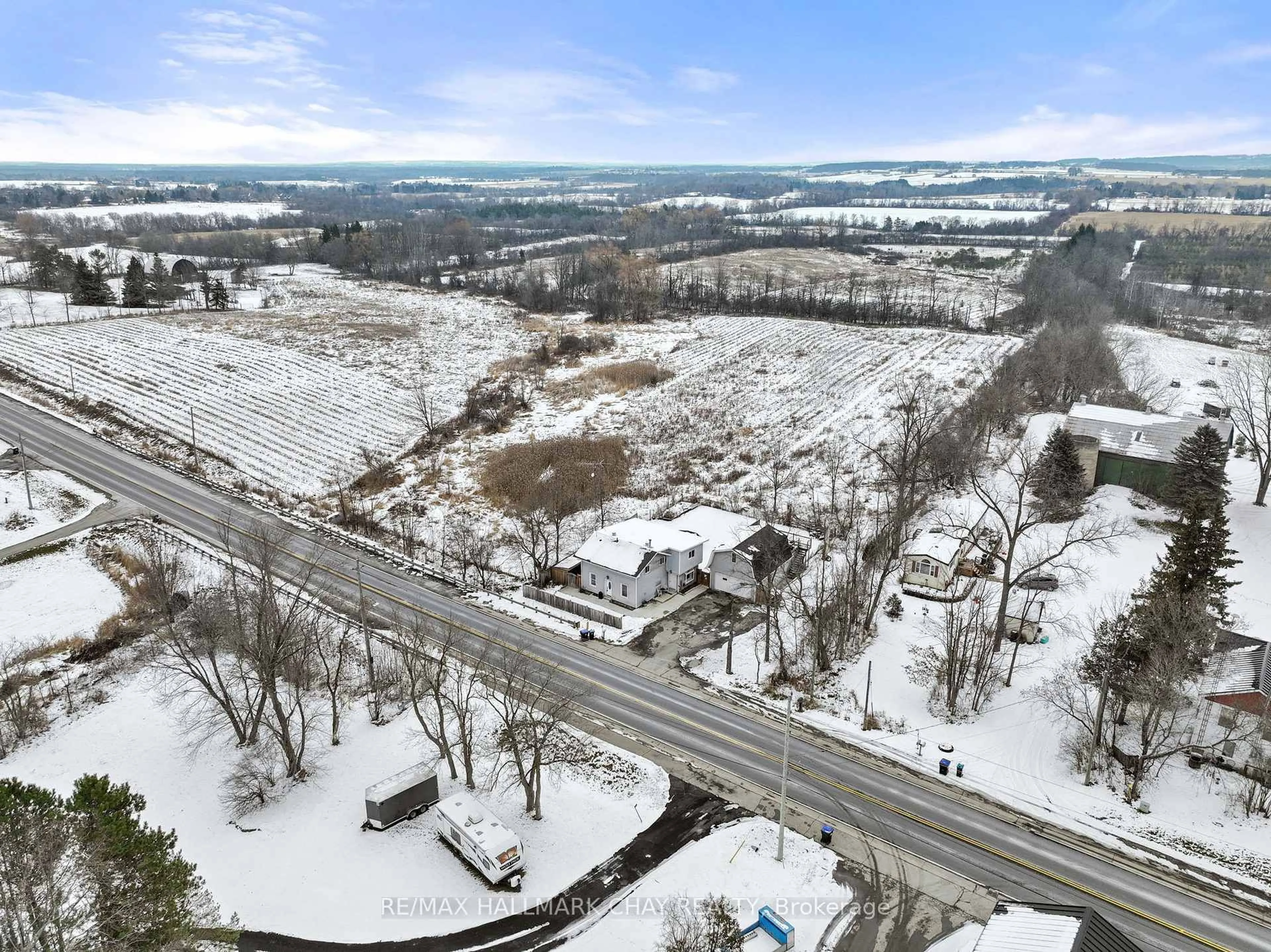 A pic from outside/outdoor area/front of a property/back of a property/a pic from drone, street for 2545 County Rd 50, Adjala-Tosorontio Ontario L0G 1L0