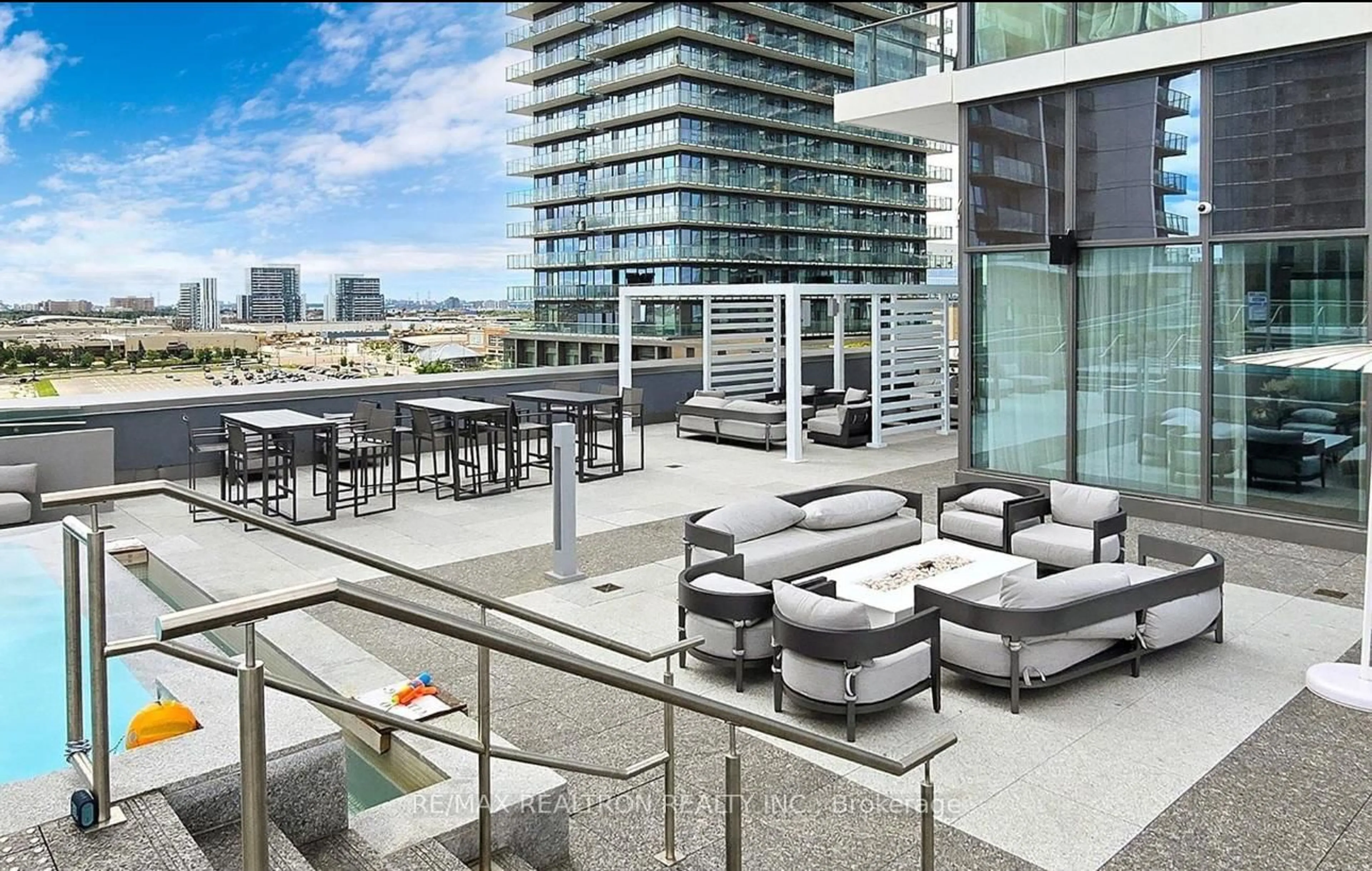 Patio, city buildings view from balcony for 7890 Jane St #3806, Vaughan Ontario L4K 0K9