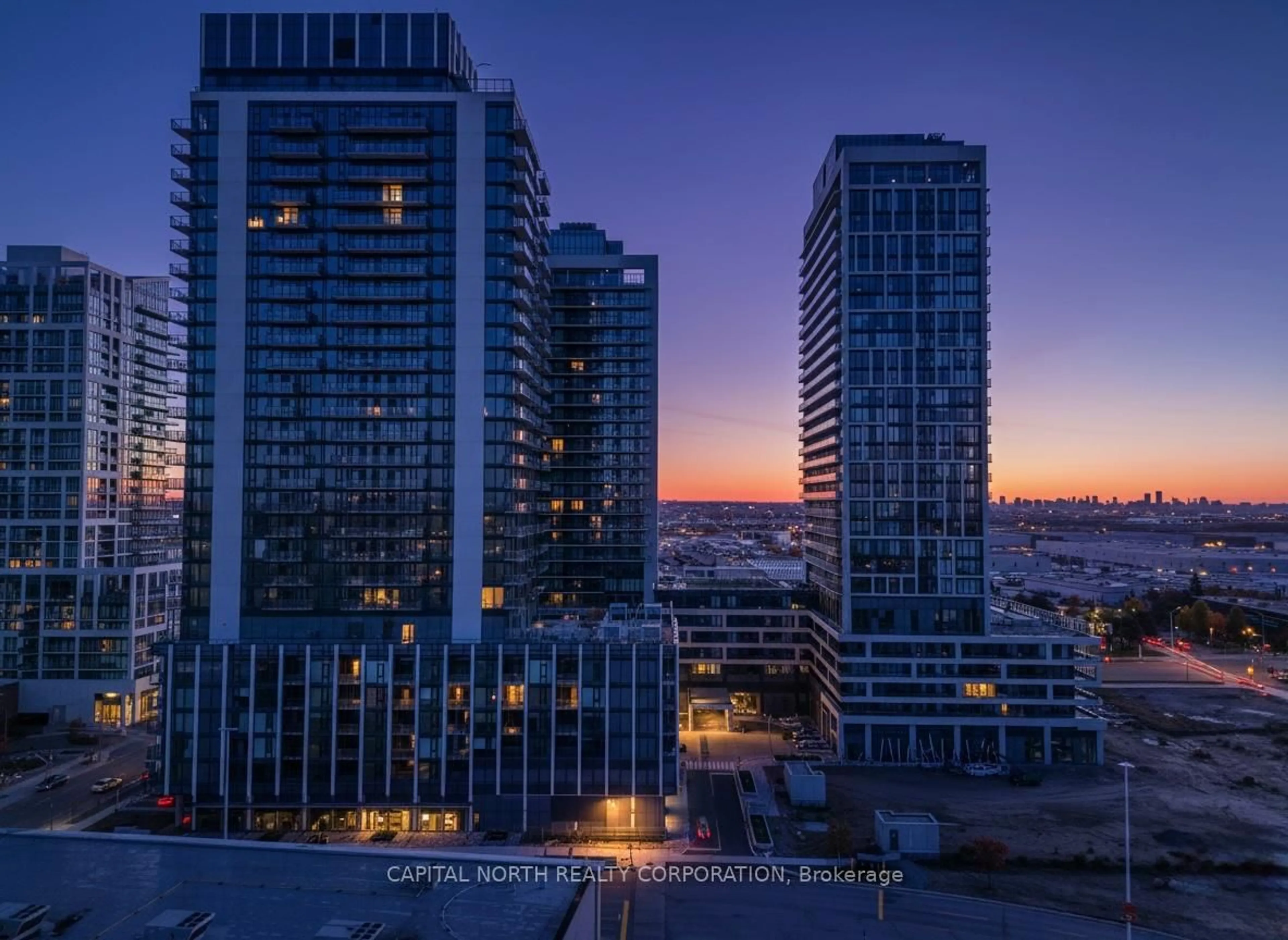 A pic from outside/outdoor area/front of a property/back of a property/a pic from drone, city buildings view from balcony for 27 Korda Gate #1404, Vaughan Ontario L4K 0P6