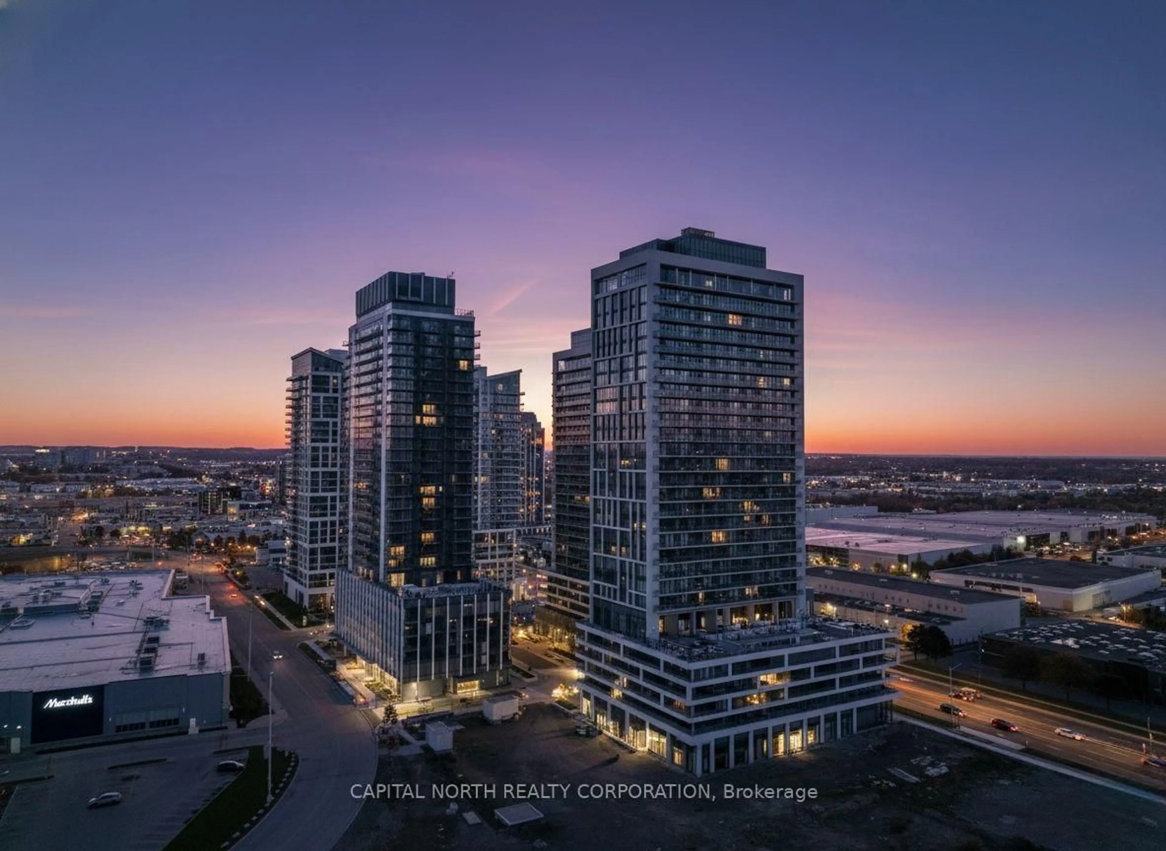 A pic from outside/outdoor area/front of a property/back of a property/a pic from drone, city buildings view from balcony for 27 Korda Gate #1404, Vaughan Ontario L4K 0P6