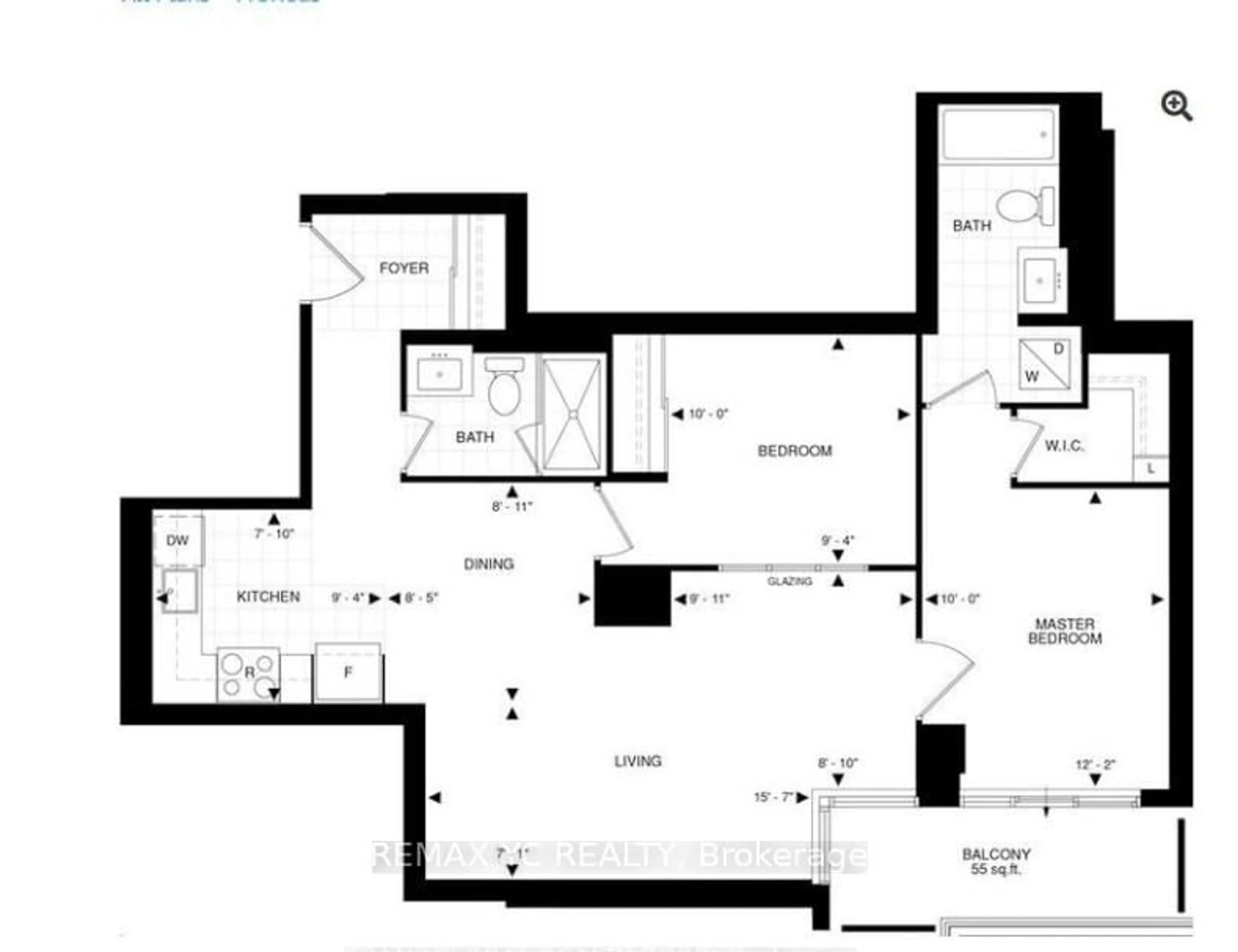 Floor plan for 9191 Yonge St #201, Richmond Hill Ontario L4C 1E2