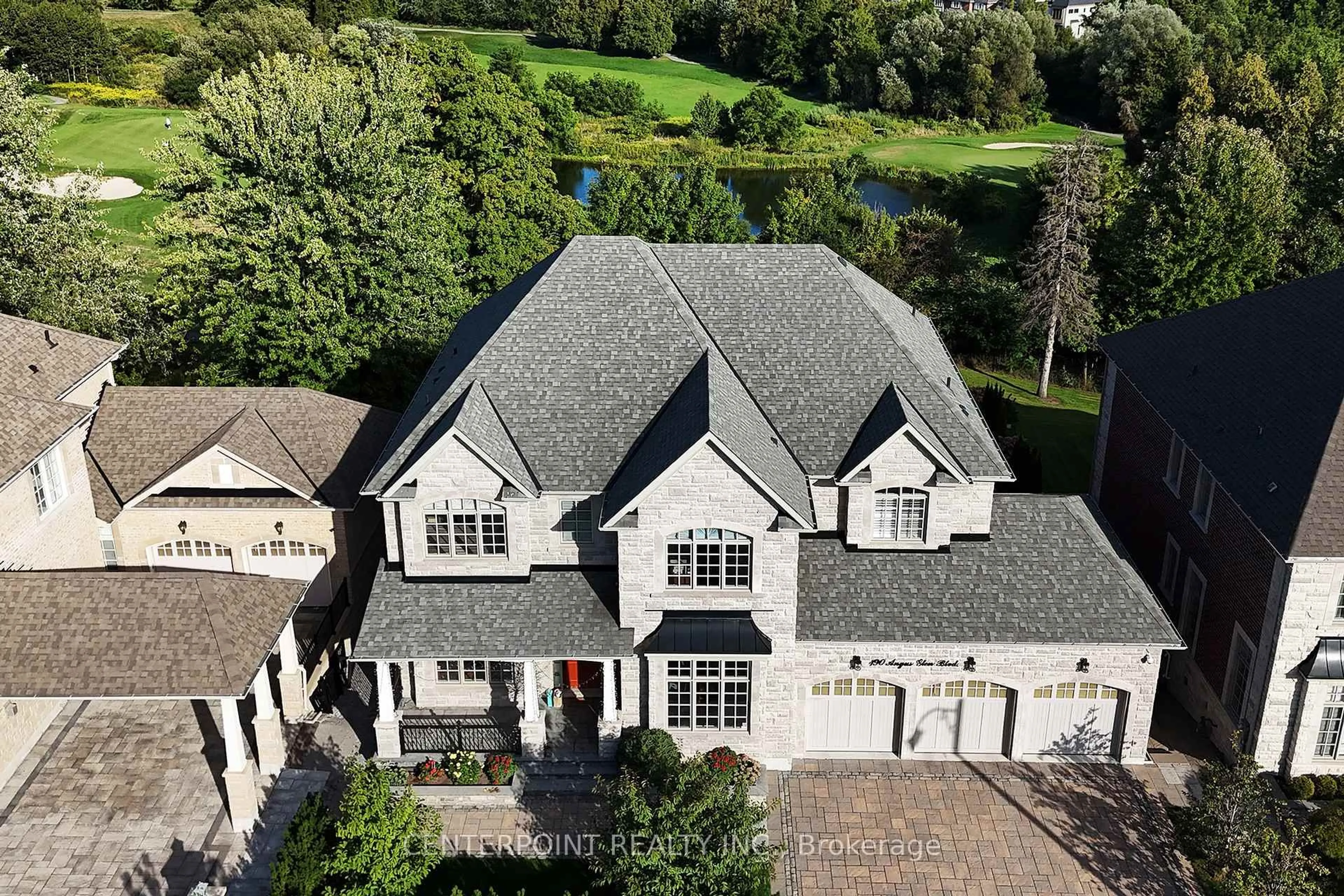 A pic from outside/outdoor area/front of a property/back of a property/a pic from drone, street for 190 Angus Glen Blvd, Markham Ontario L6C 0K1