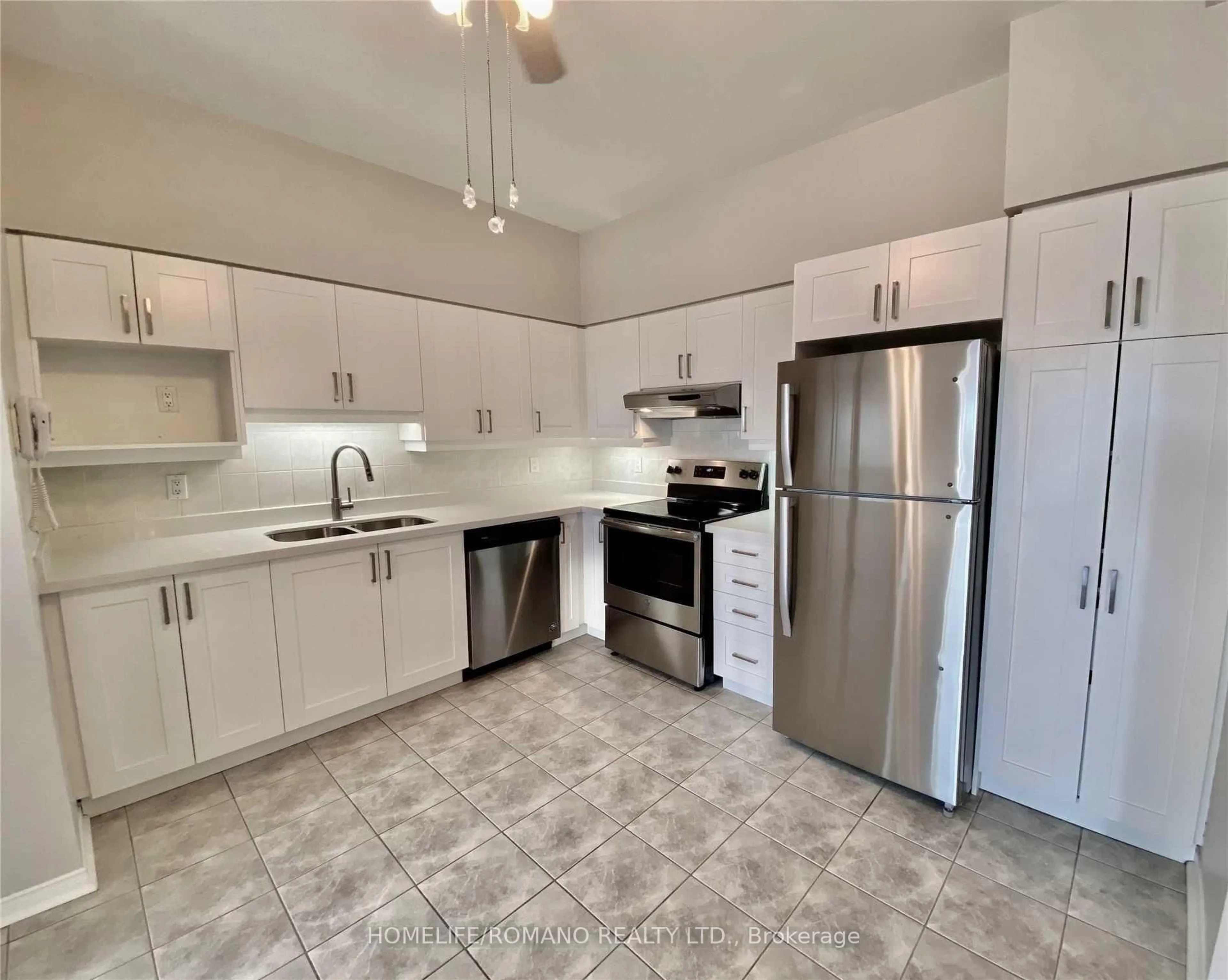 Open concept kitchen, ceramic/tile floor for 7373 Martin Grove Rd #614, Vaughan Ontario L4L 9K1