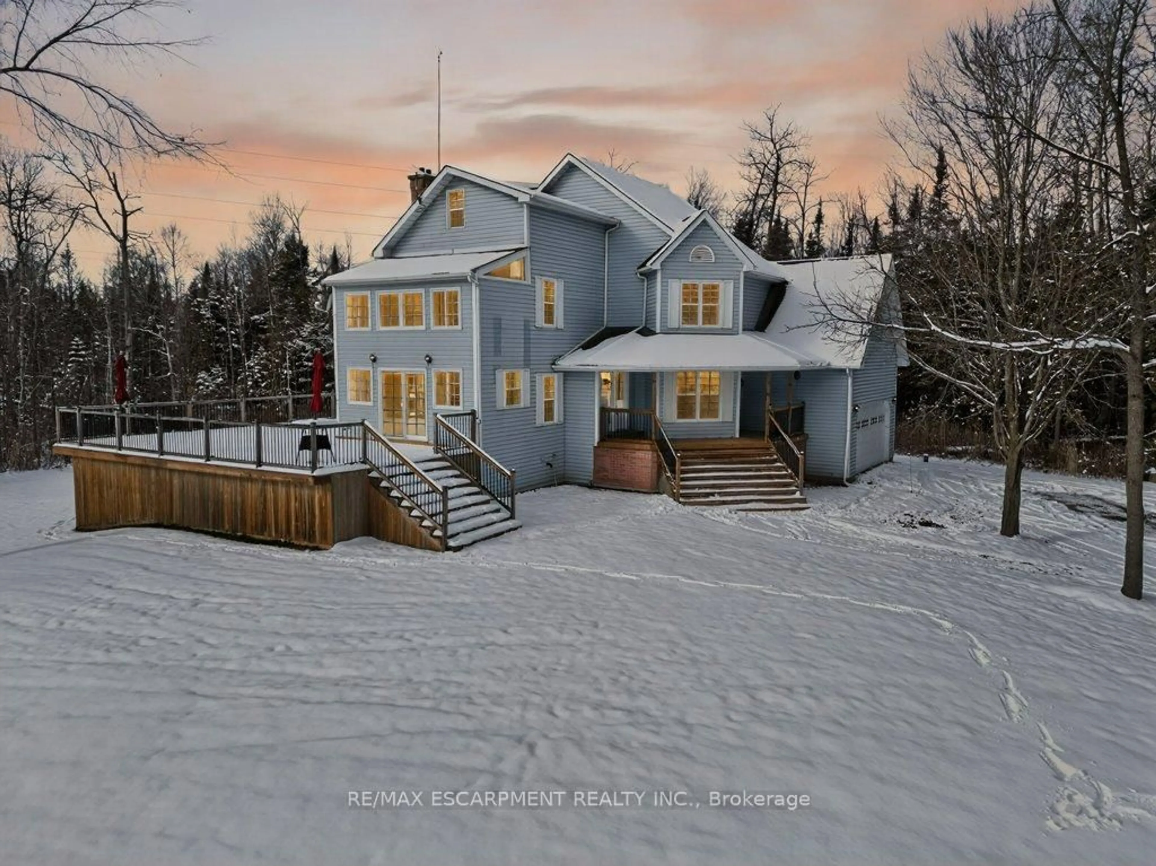 A pic from outside/outdoor area/front of a property/back of a property/a pic from drone, unknown for 7460 5th Line, Essa Ontario L0M 1B1