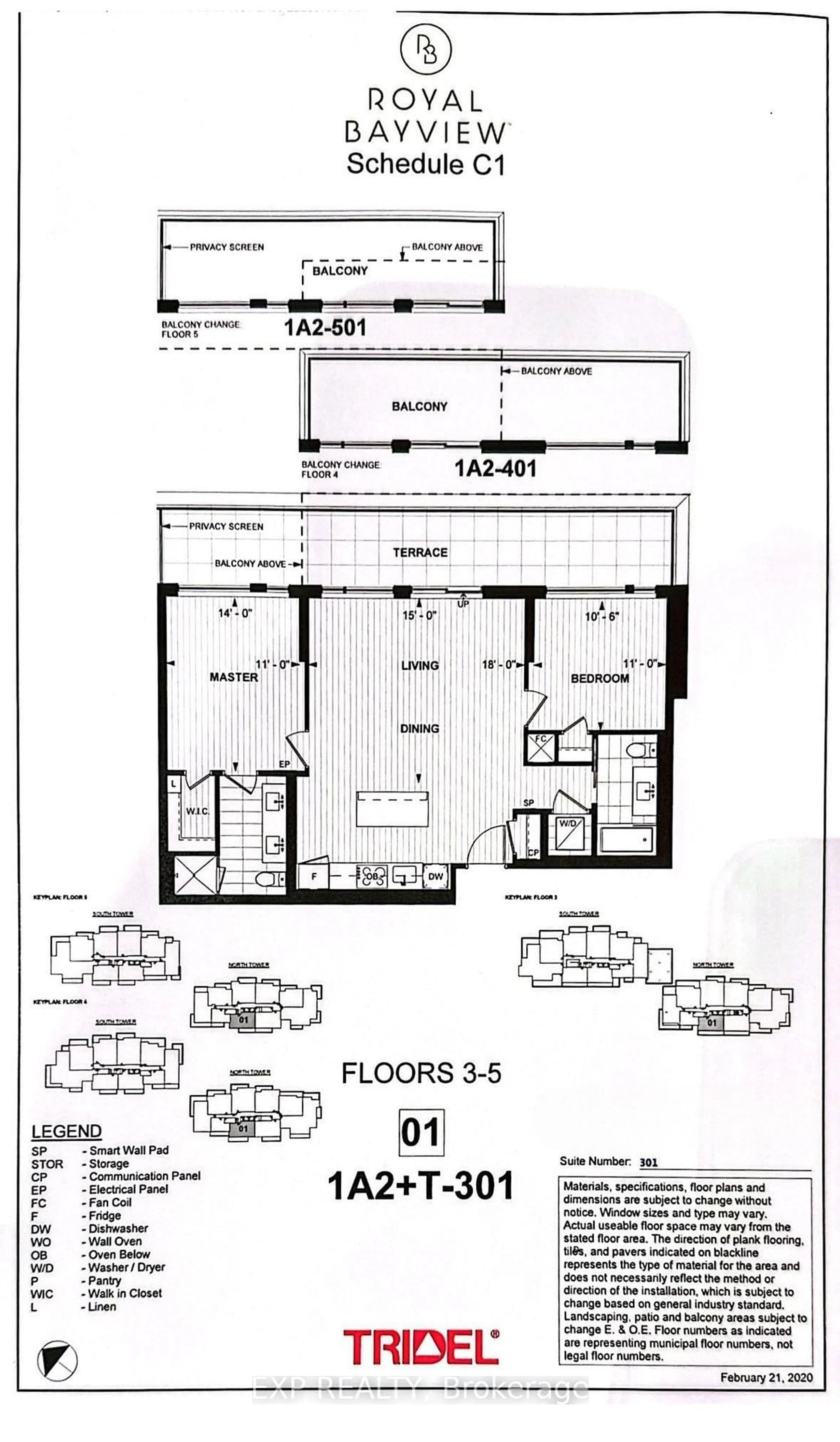 Floor plan for 397 Royal Orchard Blvd #301, Markham Ontario L3T 0H3