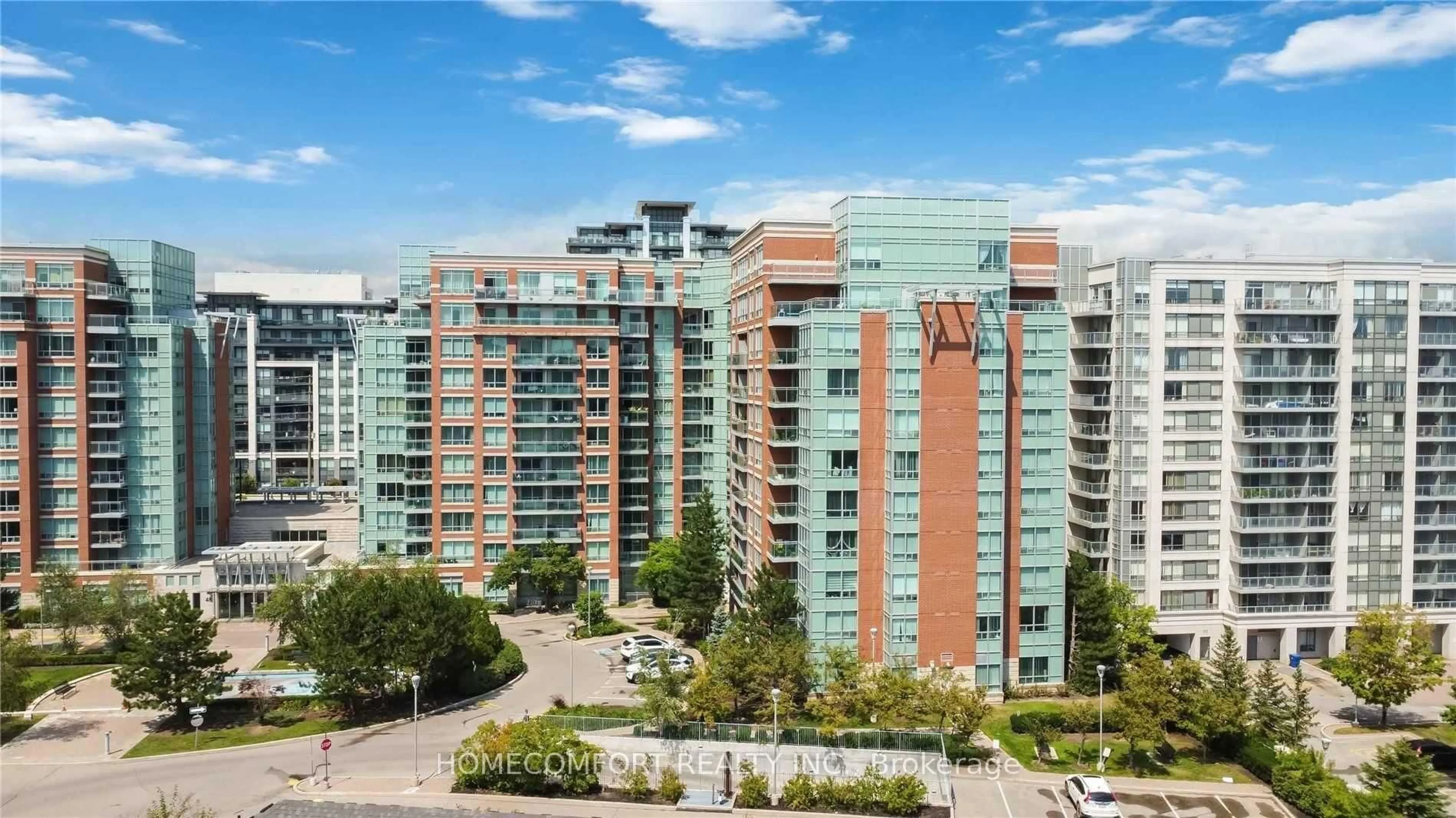 A pic from outside/outdoor area/front of a property/back of a property/a pic from drone, city buildings view from balcony for 62 Suncrest Blvd #109, Markham Ontario L3T 7Y6