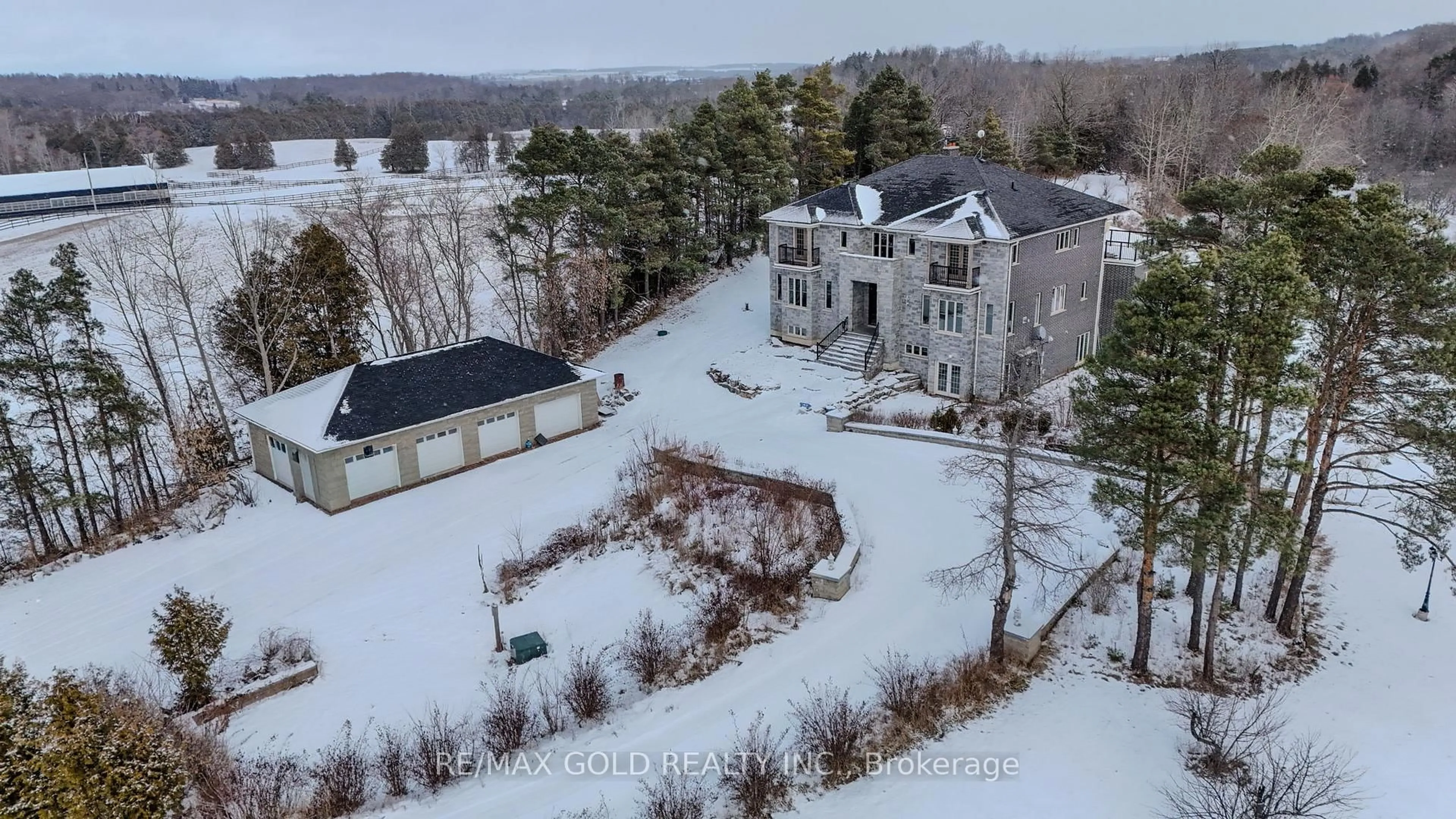 A pic from outside/outdoor area/front of a property/back of a property/a pic from drone, mountain view for 1985 County Rd 50 Rd, Adjala-Tosorontio Ontario L0G 1W0