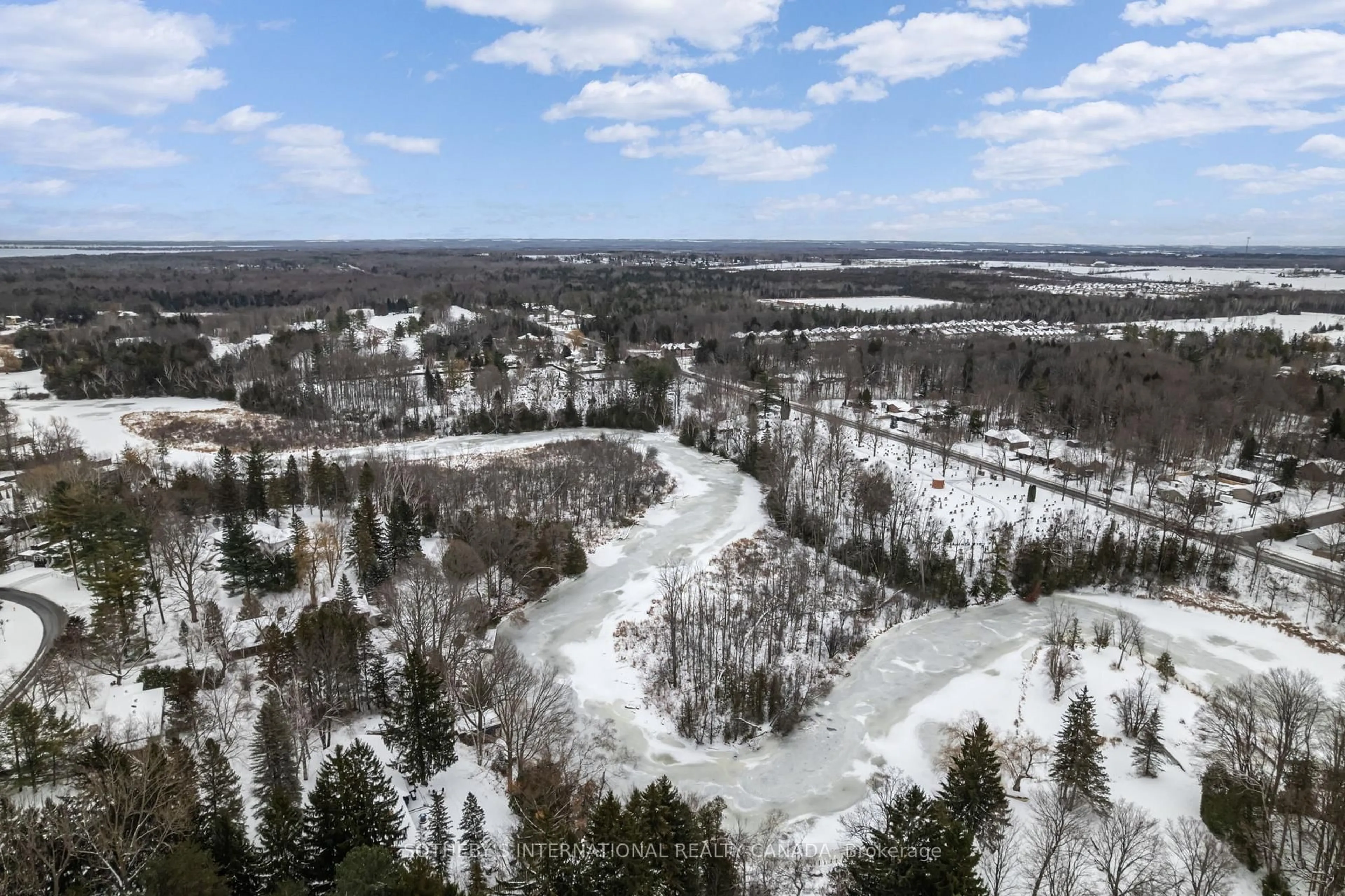 A pic from outside/outdoor area/front of a property/back of a property/a pic from drone, forest/trees view for 17 South River Rd, Georgina Ontario L0E 1R0
