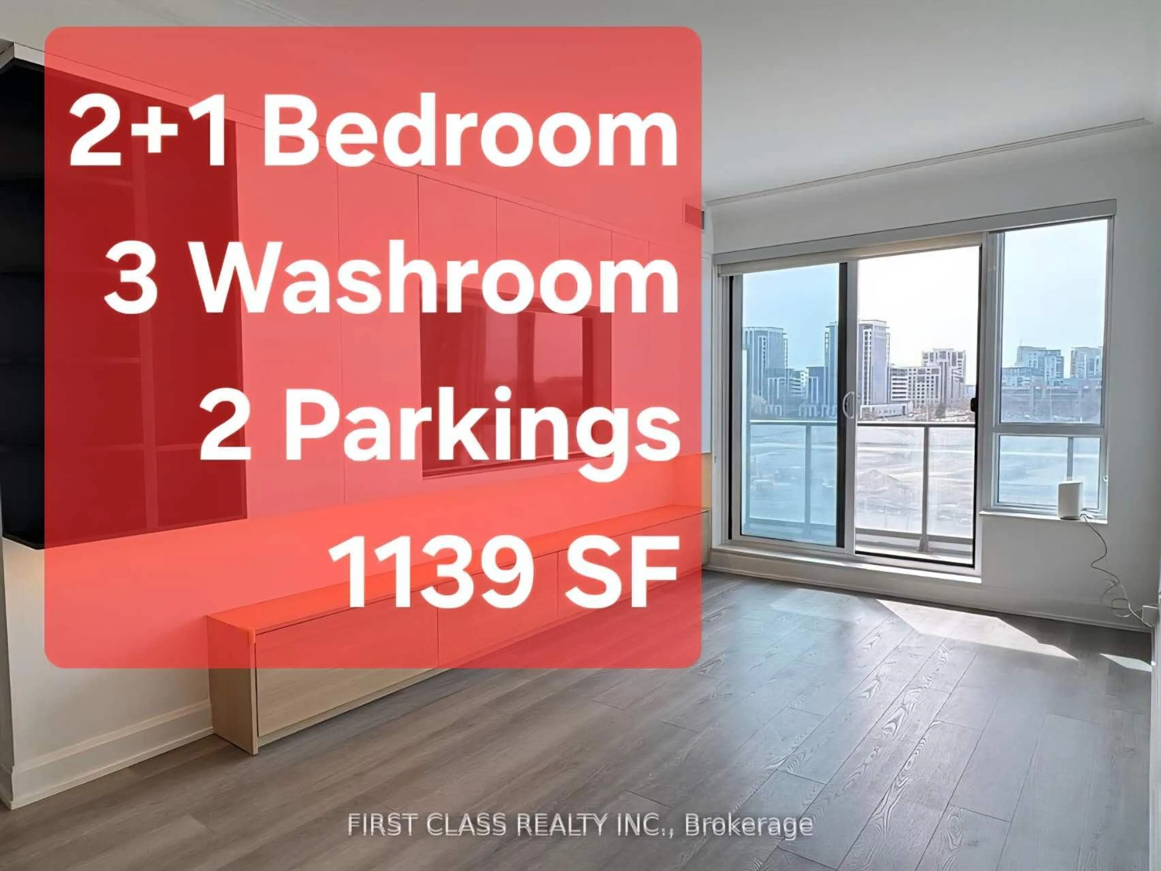 Bedroom with bed, wood/laminate floor for 8 Water Walk Dr #707, Markham Ontario L3R 6L4