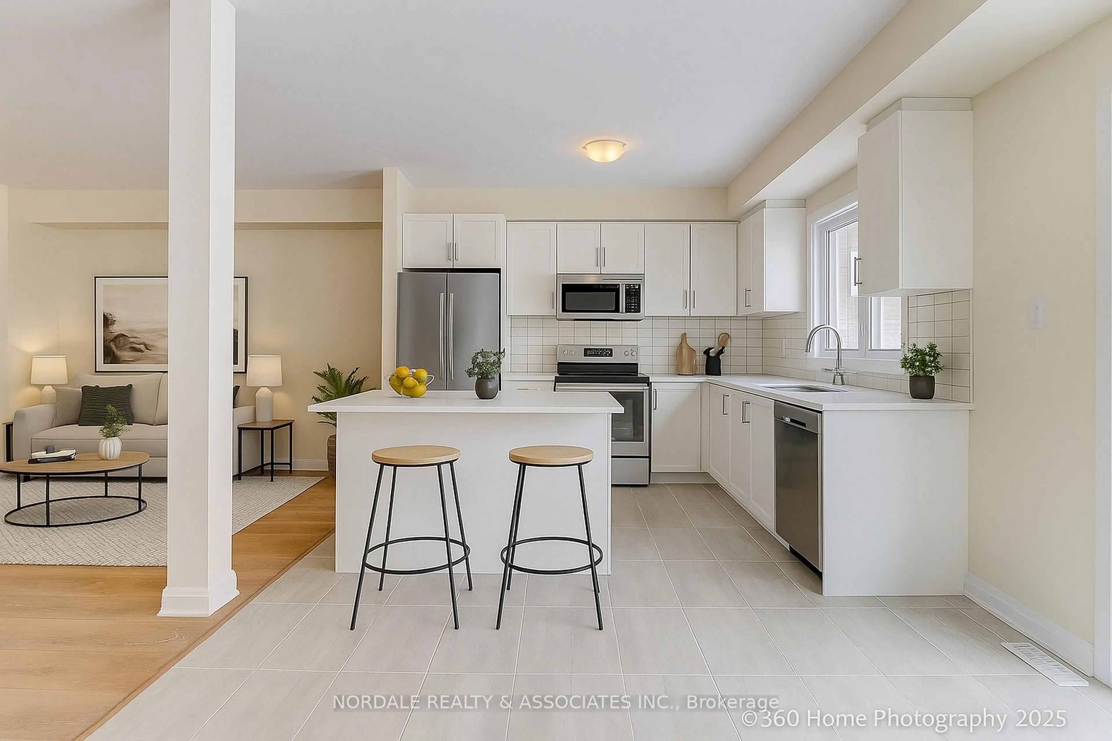 Open concept kitchen, ceramic/tile floor for 160 Seguin St, Richmond Hill Ontario L4E 1N2