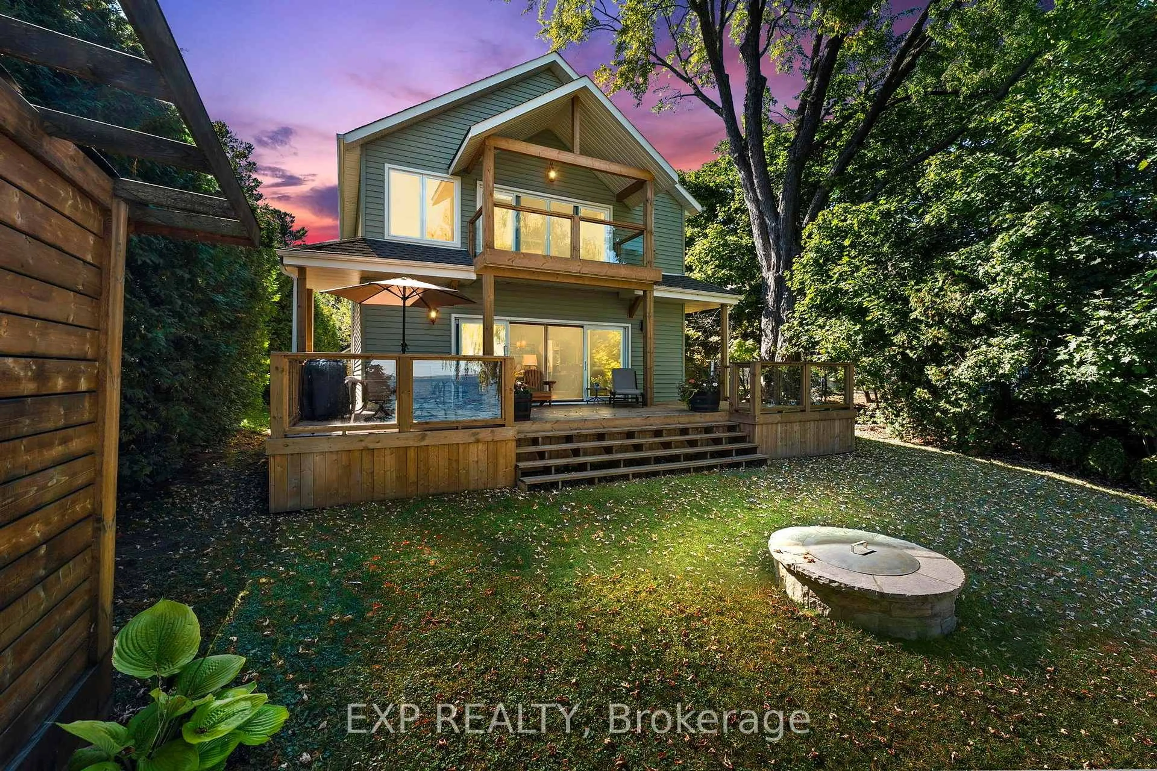 A pic from outside/outdoor area/front of a property/back of a property/a pic from drone, water/lake/river/ocean view for 21 Pinery Lane, Georgina Ontario L0E 1L0