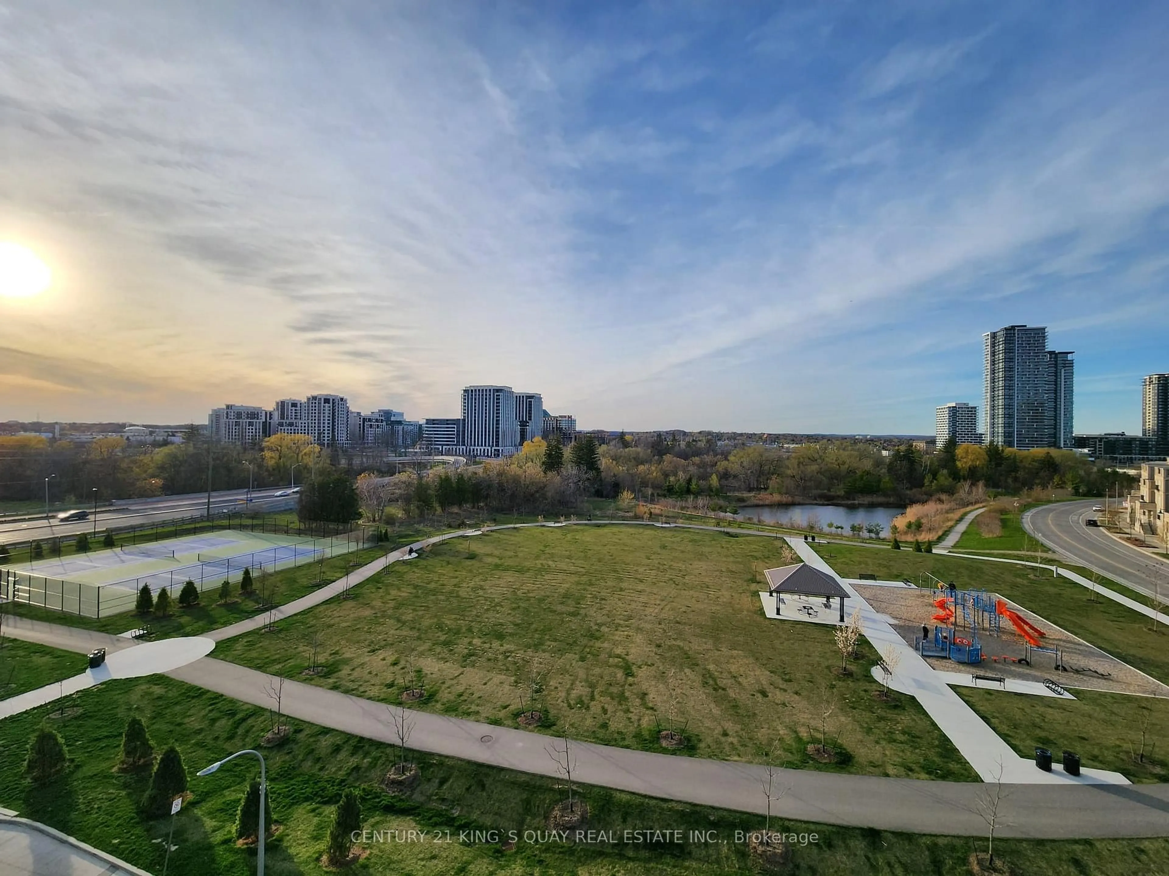 A pic from outside/outdoor area/front of a property/back of a property/a pic from drone, city buildings view from balcony for 18 Rouge Valley Dr #615C, Markham Ontario L6G 0H1