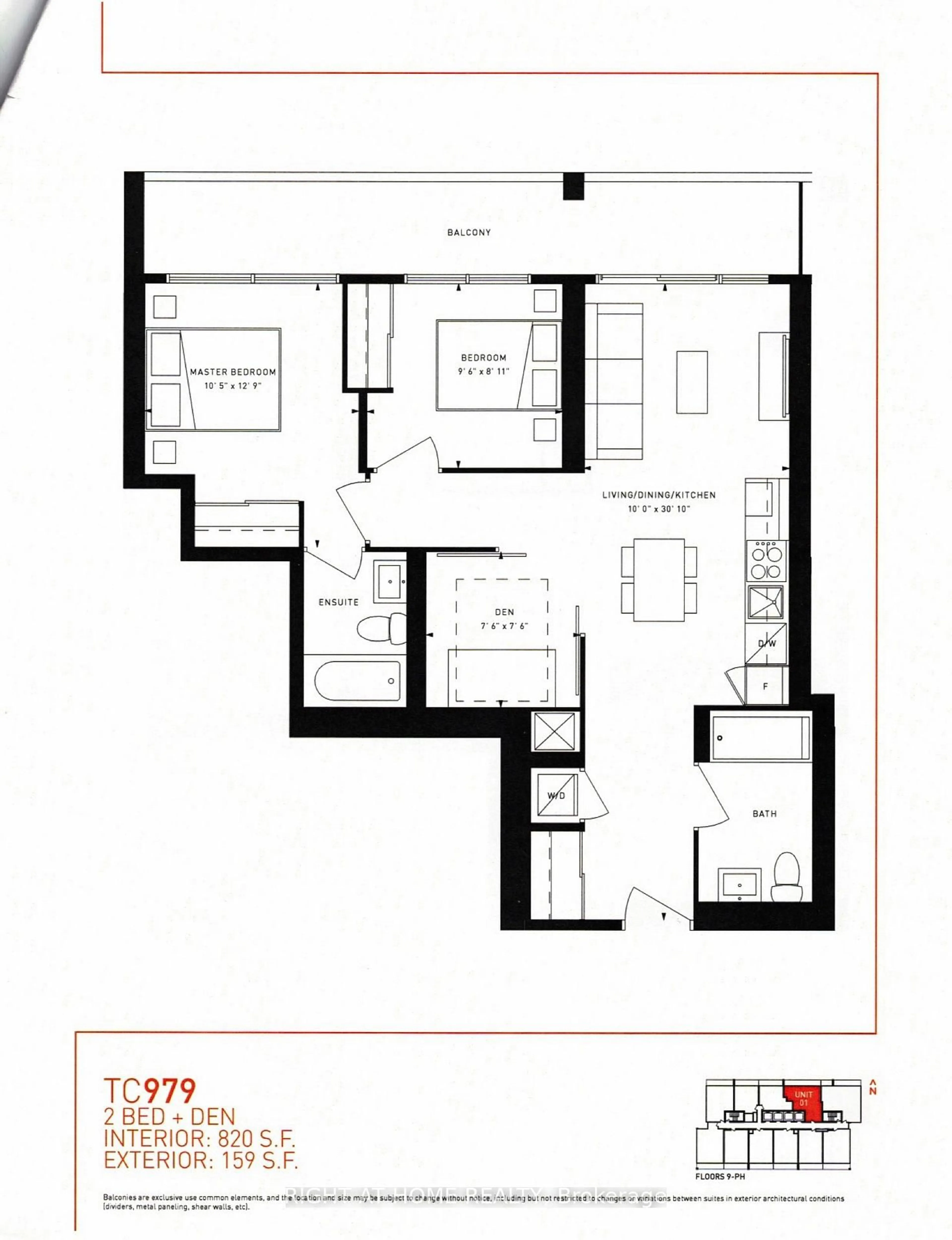 Floor plan for 5 Buttermill Ave #4701, Vaughan Ontario L4K 0J5