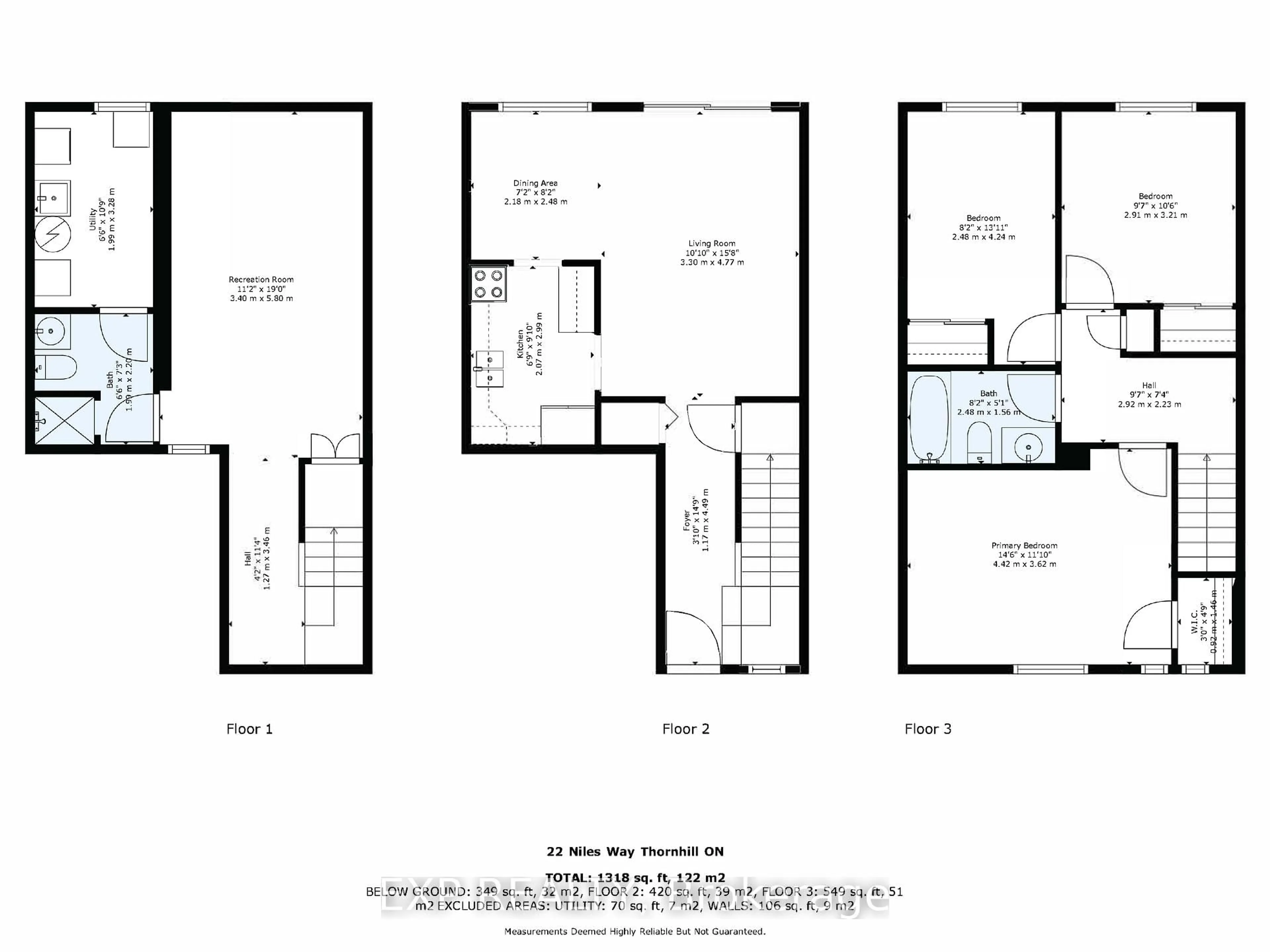 Floor plan for 22 Niles Way #325, Markham Ontario L3T 5B8