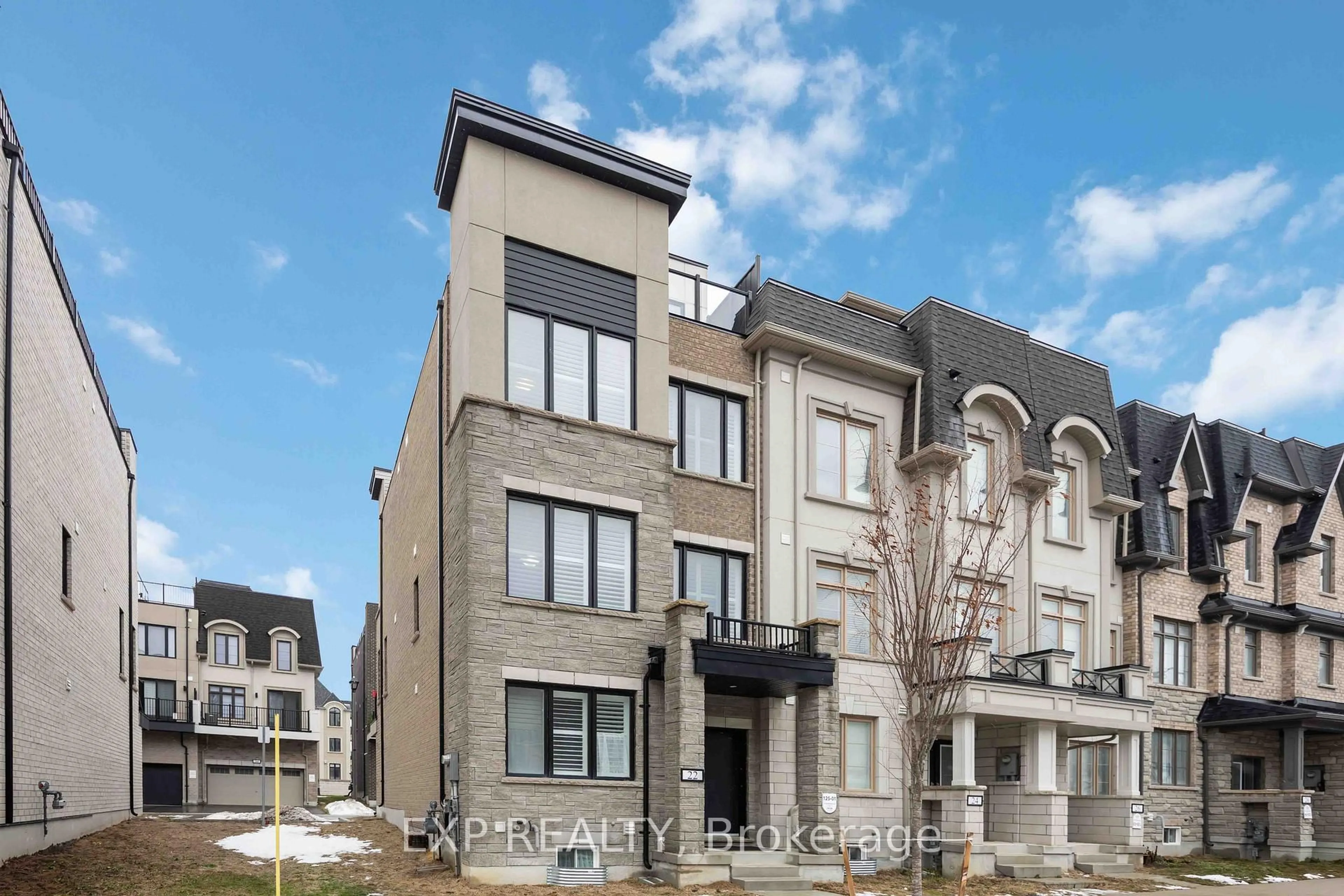 Home with brick exterior material, street for 22 Guardhouse Cres, Markham Ontario L6C 3J8