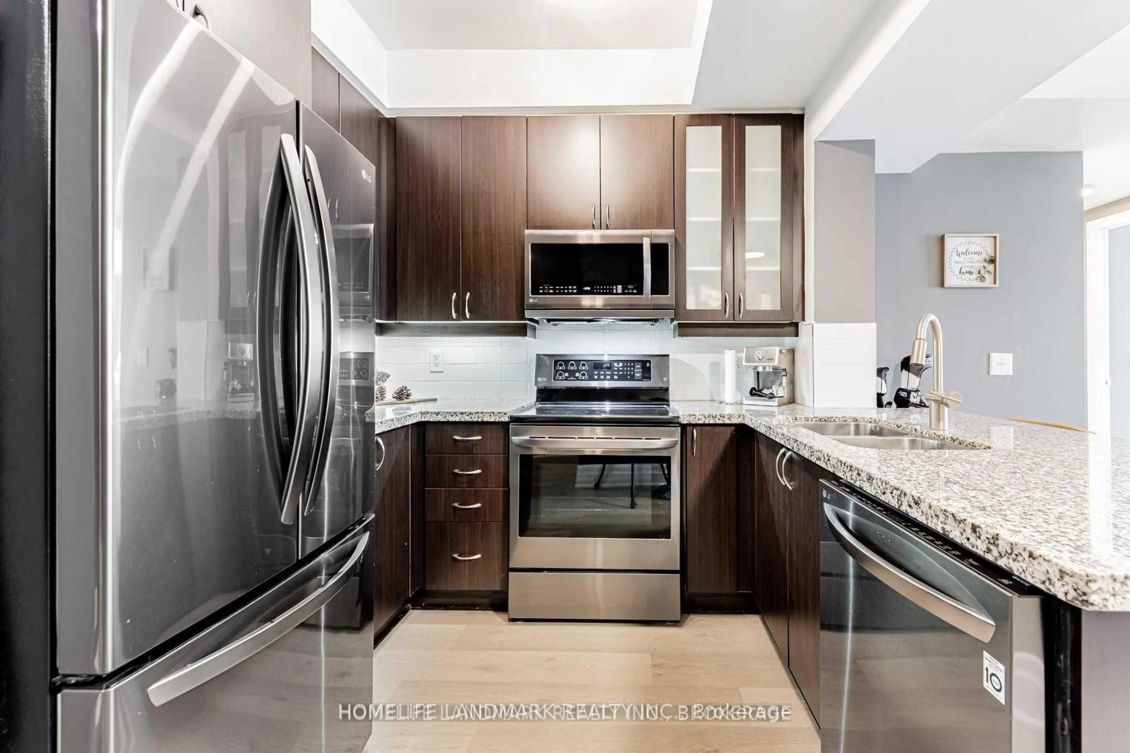 Contemporary kitchen, ceramic/tile floor for 57 Upper Duke Cres #205, Markham Ontario L6G 0B7