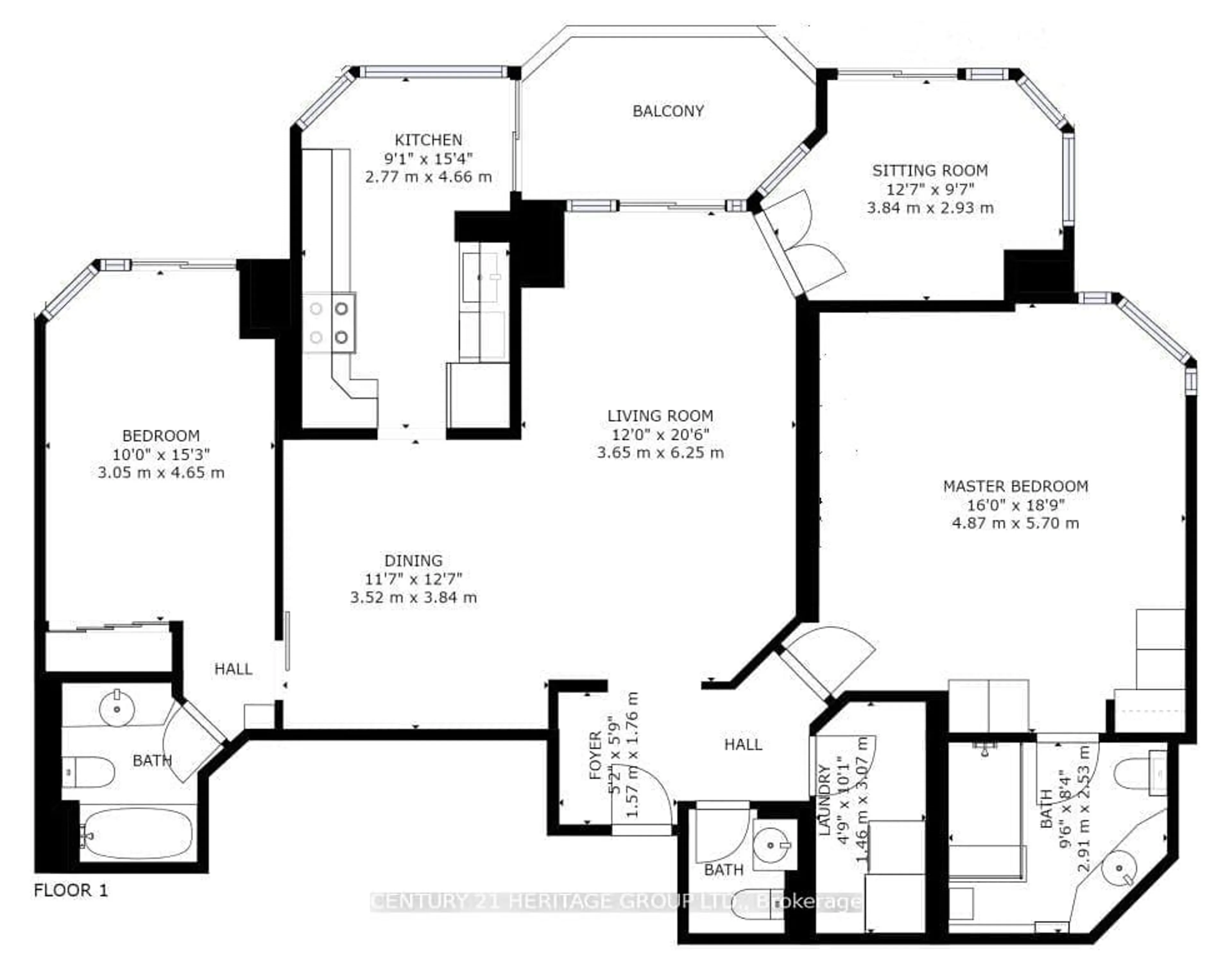 Floor plan for 7250 Yonge St #506, Vaughan Ontario L4J 7X1