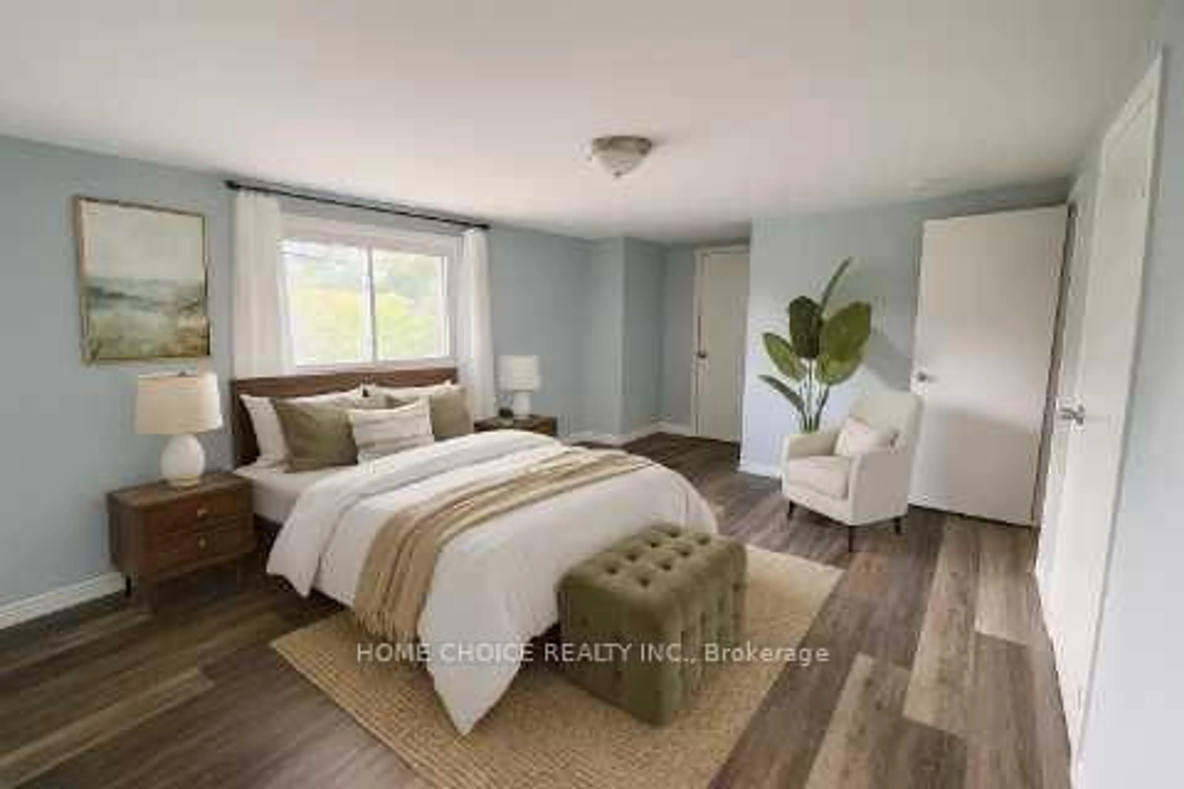 Bedroom with bed, wood/laminate floor for 228 C CINDY Lane, Essa Ontario L0M 1B0