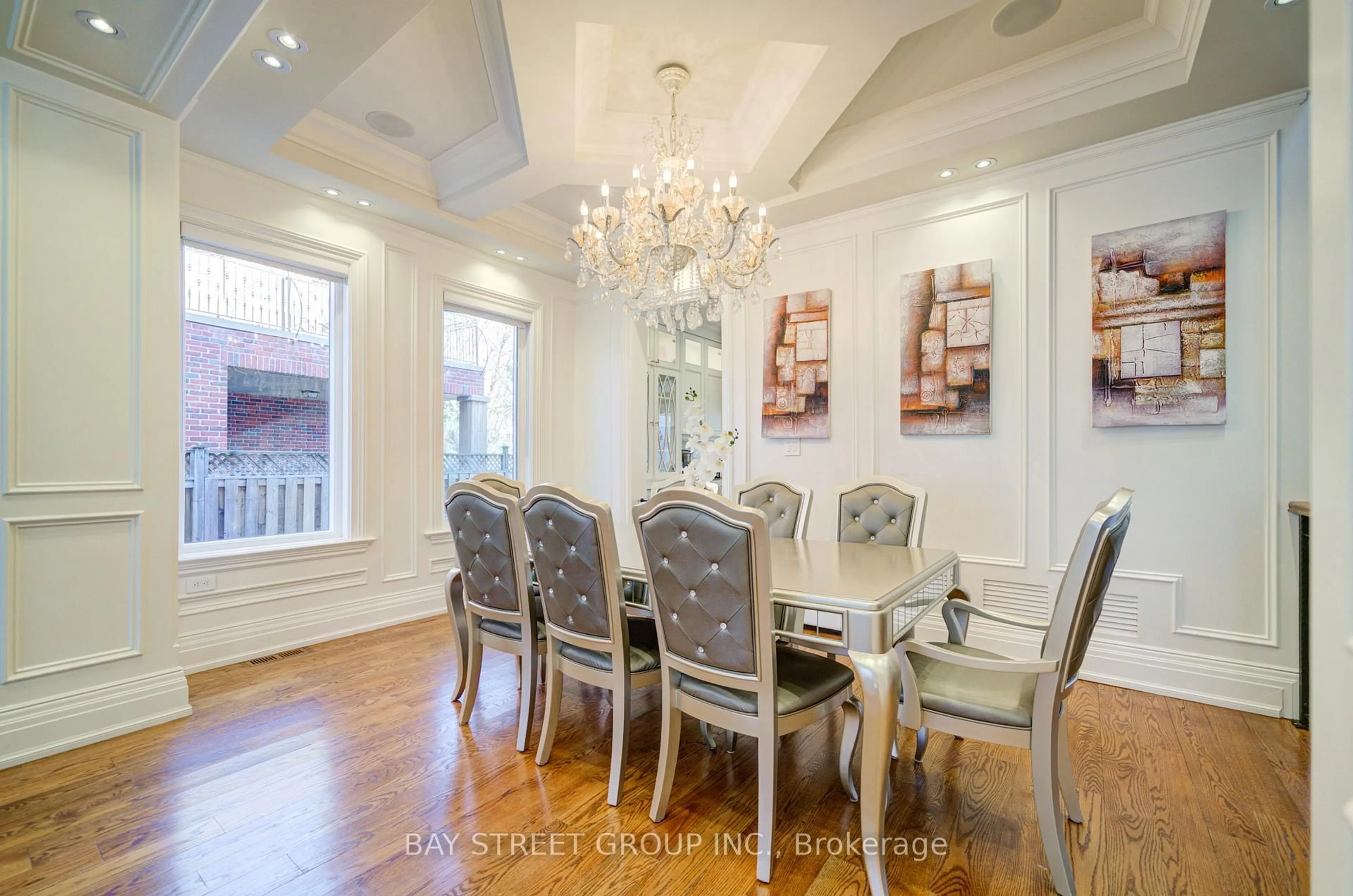 Dining room, wood/laminate floor for 165 Krieghoff Ave, Markham Ontario L3R 1W2