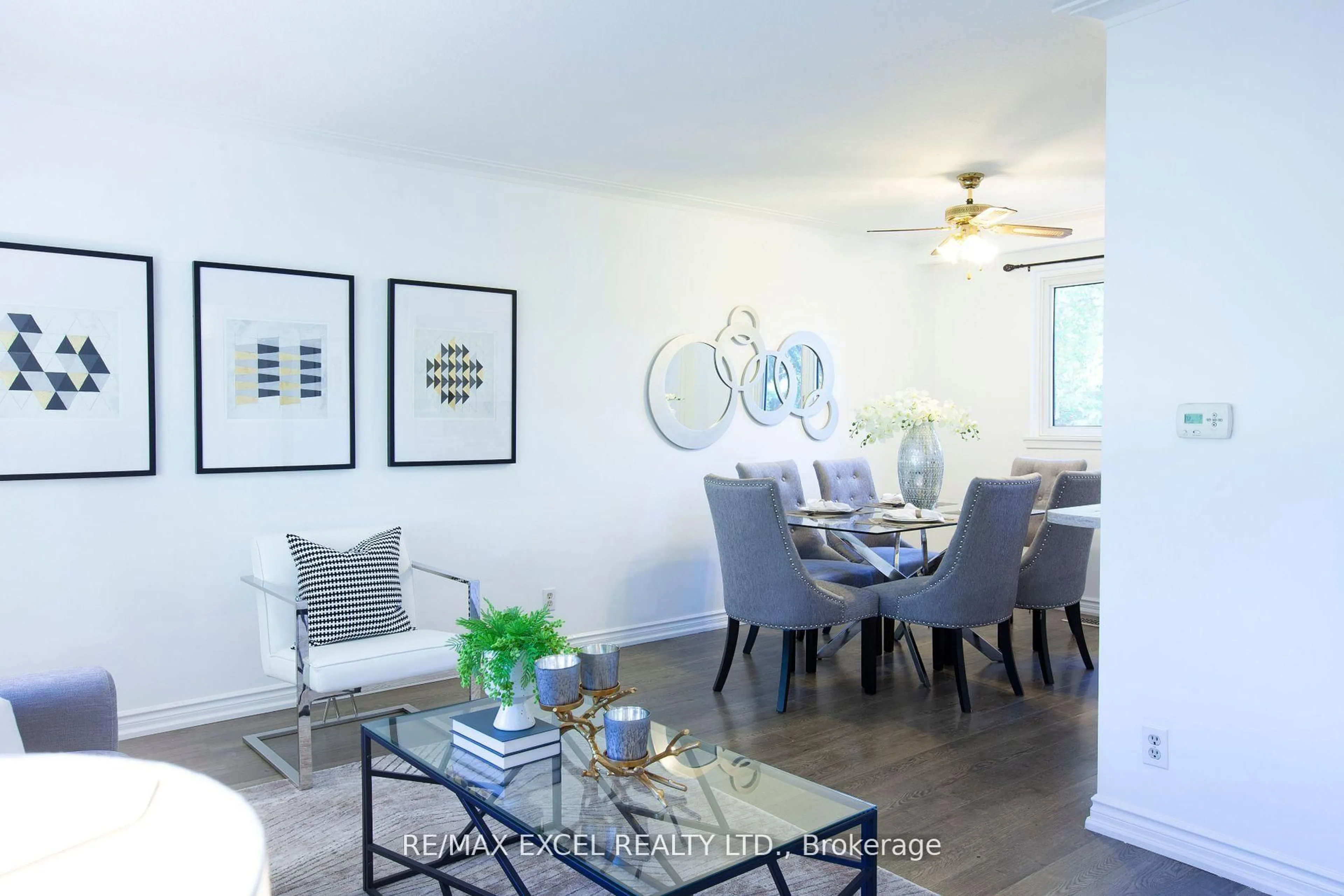 Dining room, wood/laminate floor for 33 Alanadale Ave, Markham Ontario L3P 1S4