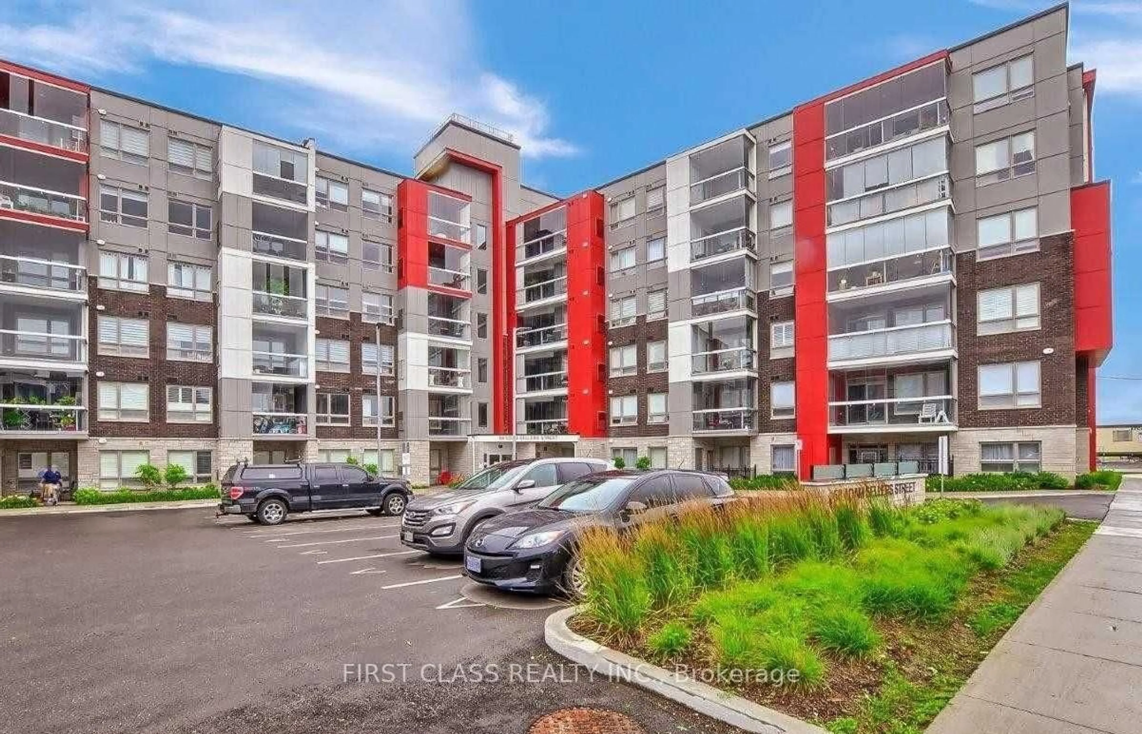 A pic from outside/outdoor area/front of a property/back of a property/a pic from drone, street for 58 Adam Sellers St #409, Markham Ontario L6B 1P5