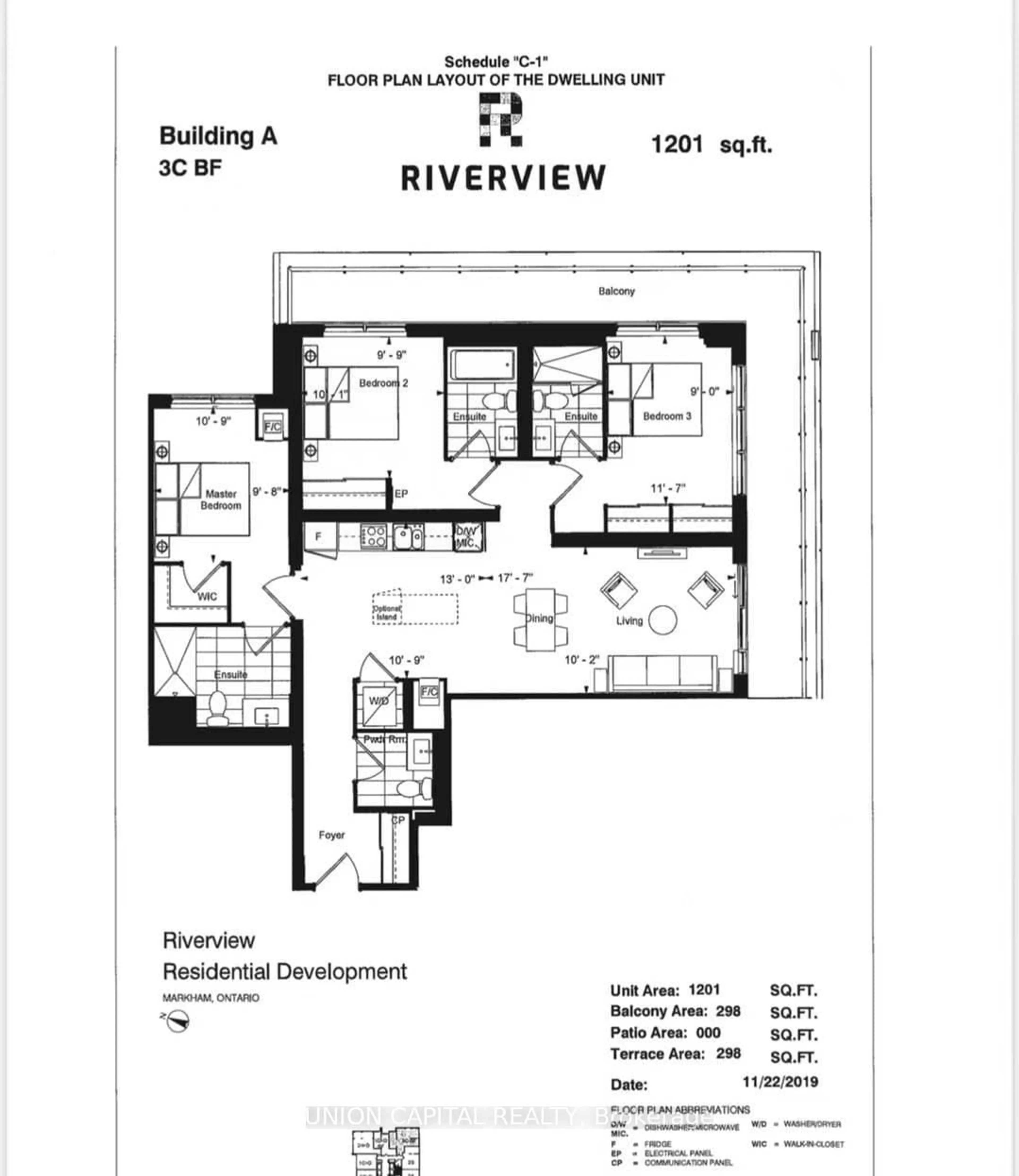 Floor plan for 8 Water Walk Dr #701, Markham Ontario L3R 6L4