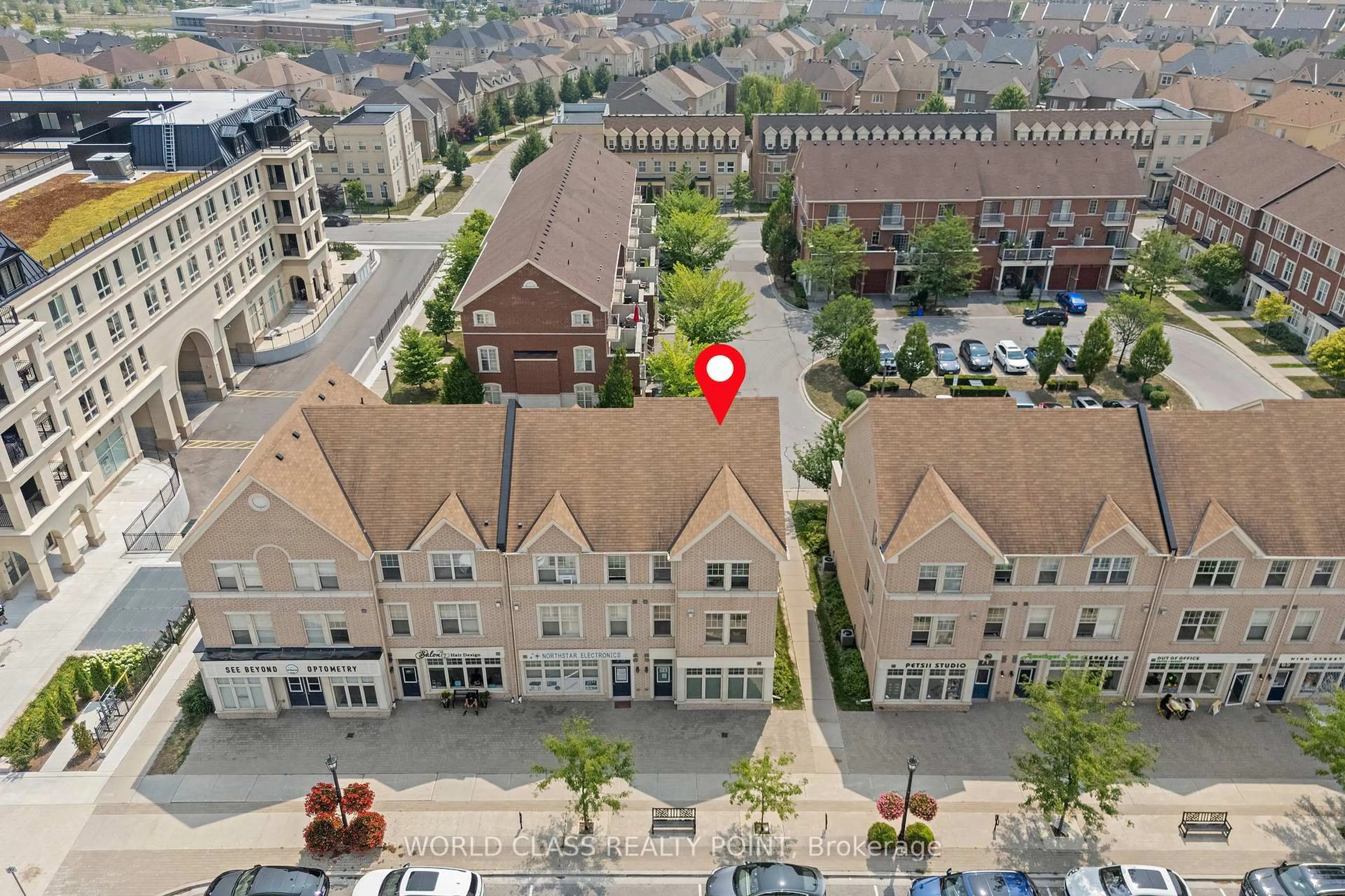 A pic from outside/outdoor area/front of a property/back of a property/a pic from drone, city buildings view from balcony for 73 Cathedral High St, Markham Ontario L6C 0P1