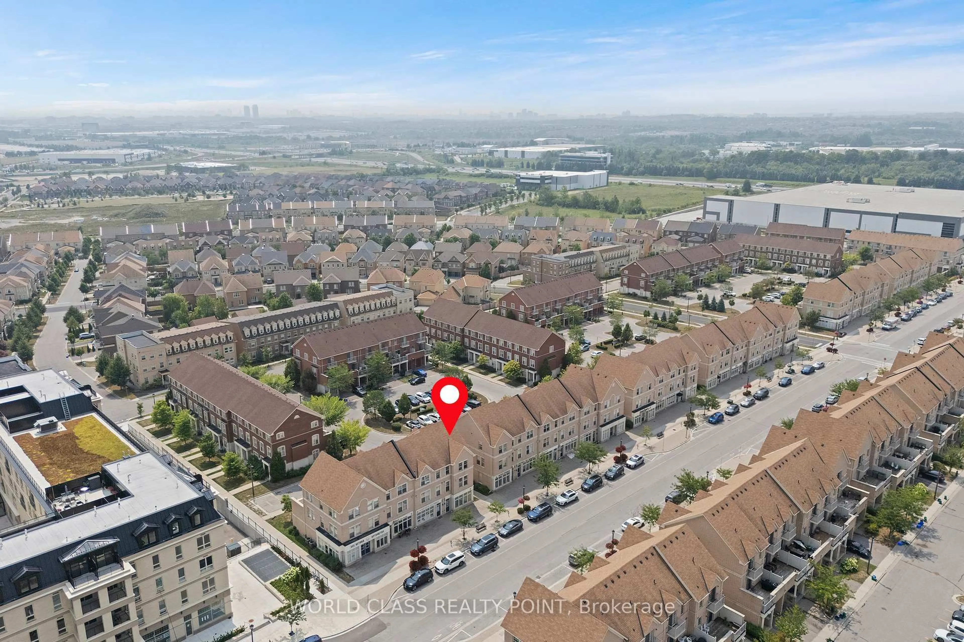 A pic from outside/outdoor area/front of a property/back of a property/a pic from drone, city buildings view from balcony for 73 Cathedral High St, Markham Ontario L6C 0P1