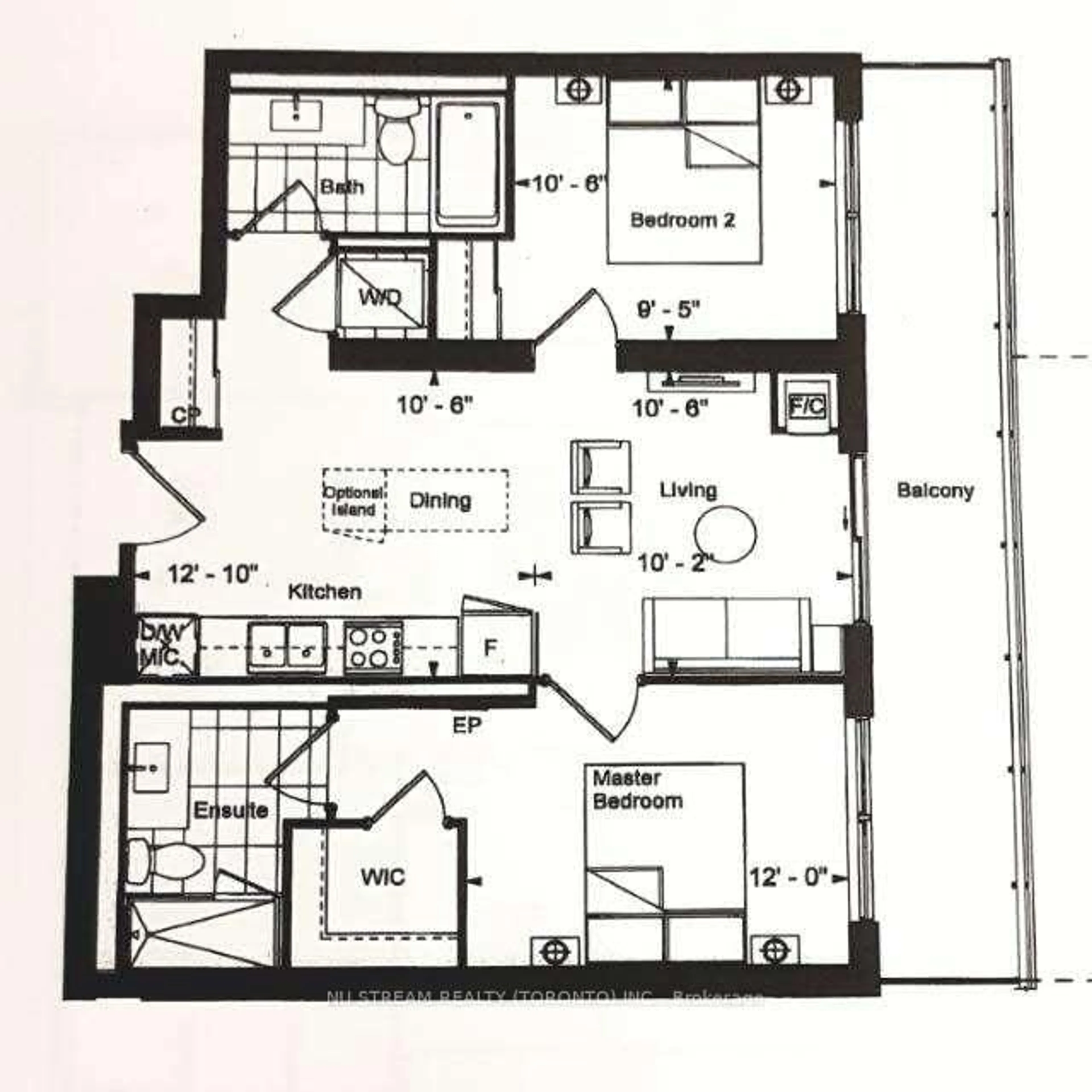Floor plan for 8 Water Walk Dr #3702, Markham Ontario L3R 6L4