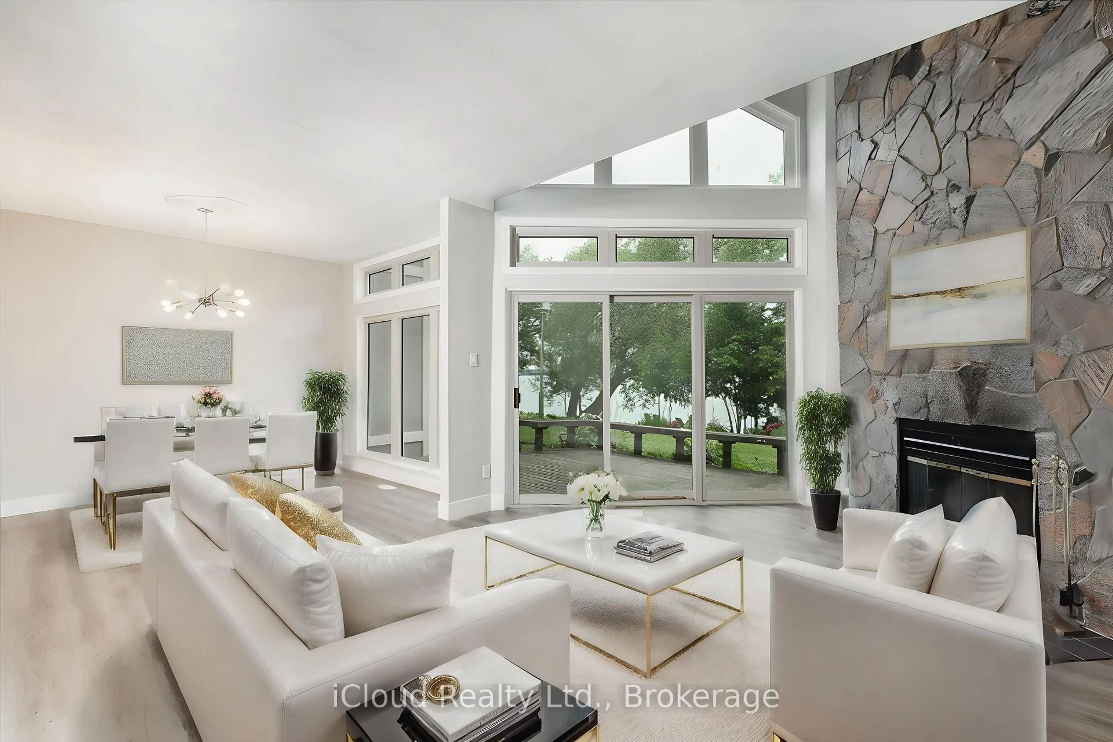 Living room with furniture, ceramic/tile floor for 3 Davy Point Circ, Georgina Ontario L4P 3H1