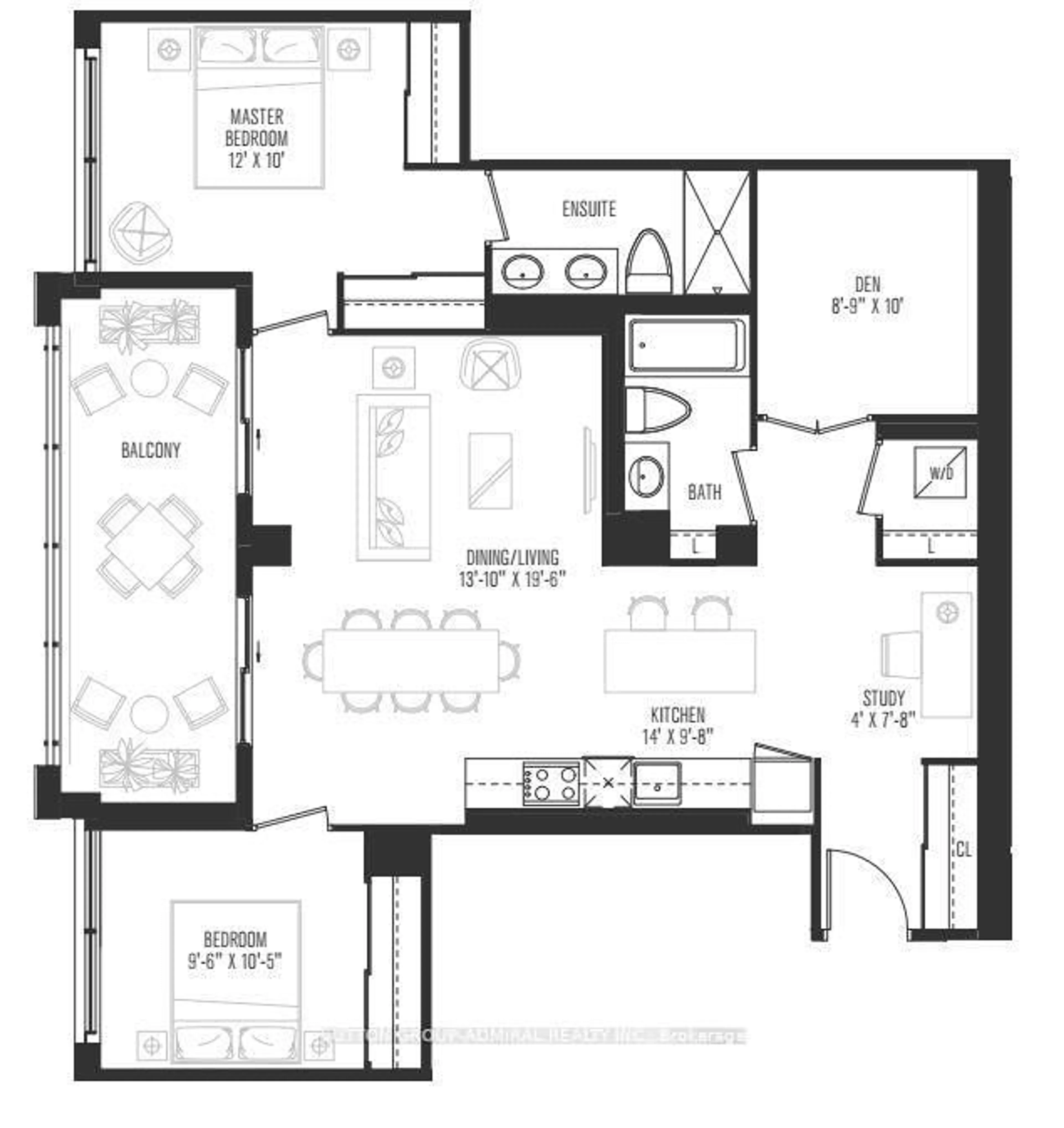 Floor plan for 1 Grandview Ave #3006, Markham Ontario L3T 0G7