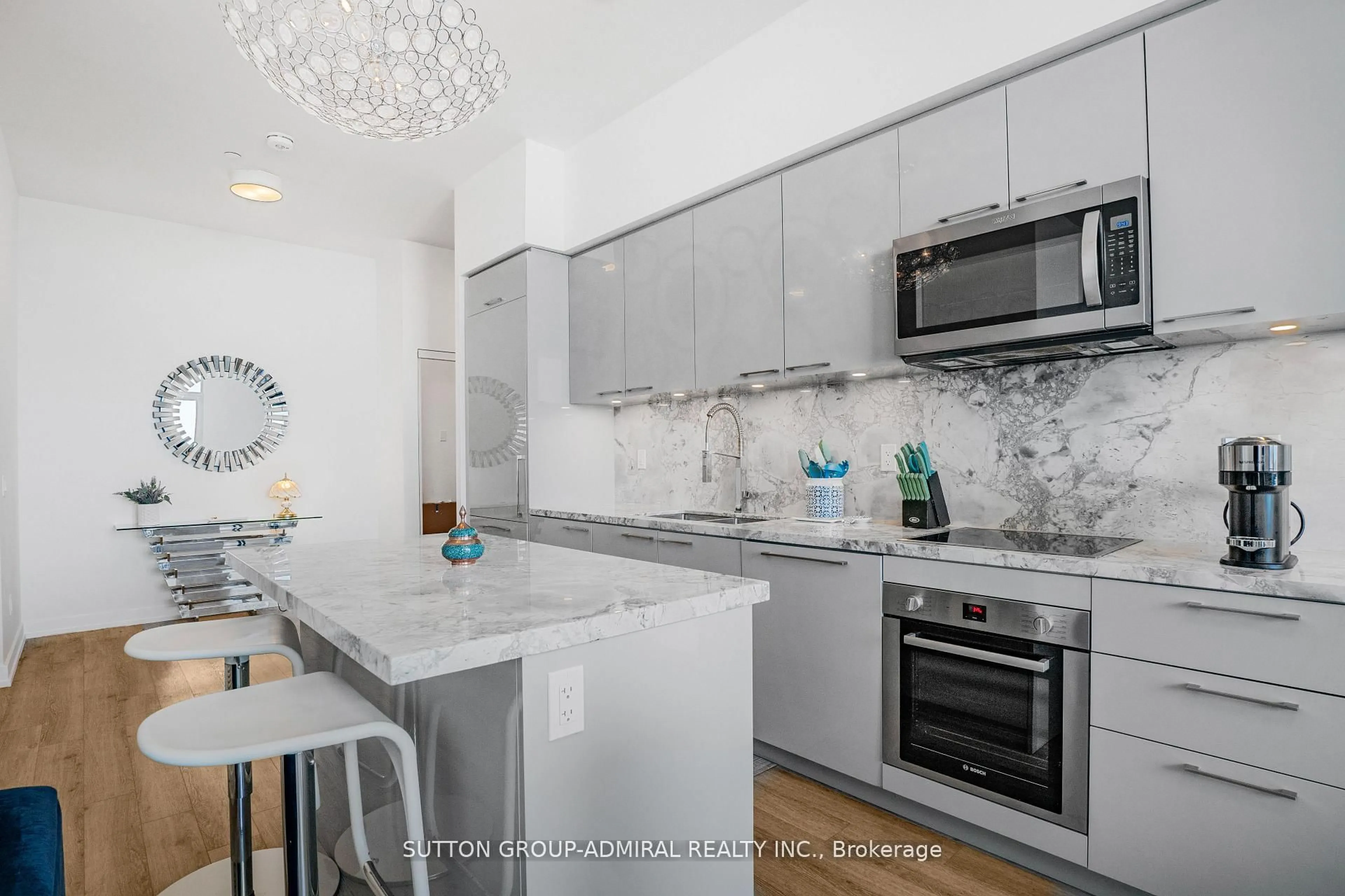 Contemporary kitchen, ceramic/tile floor for 1 Grandview Ave #3006, Markham Ontario L3T 0G7