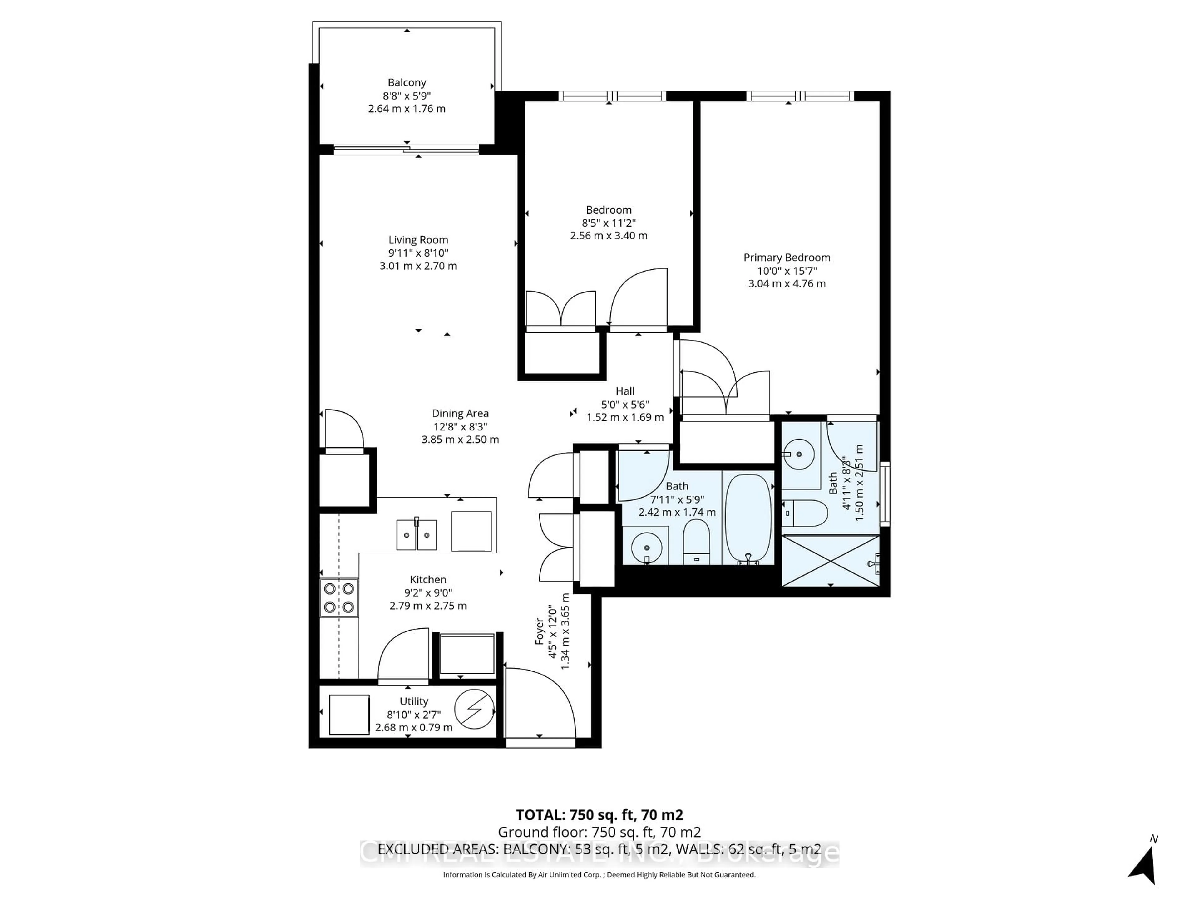Floor plan for 5917 Main St #609, Whitchurch-Stouffville Ontario L4A 2Z9