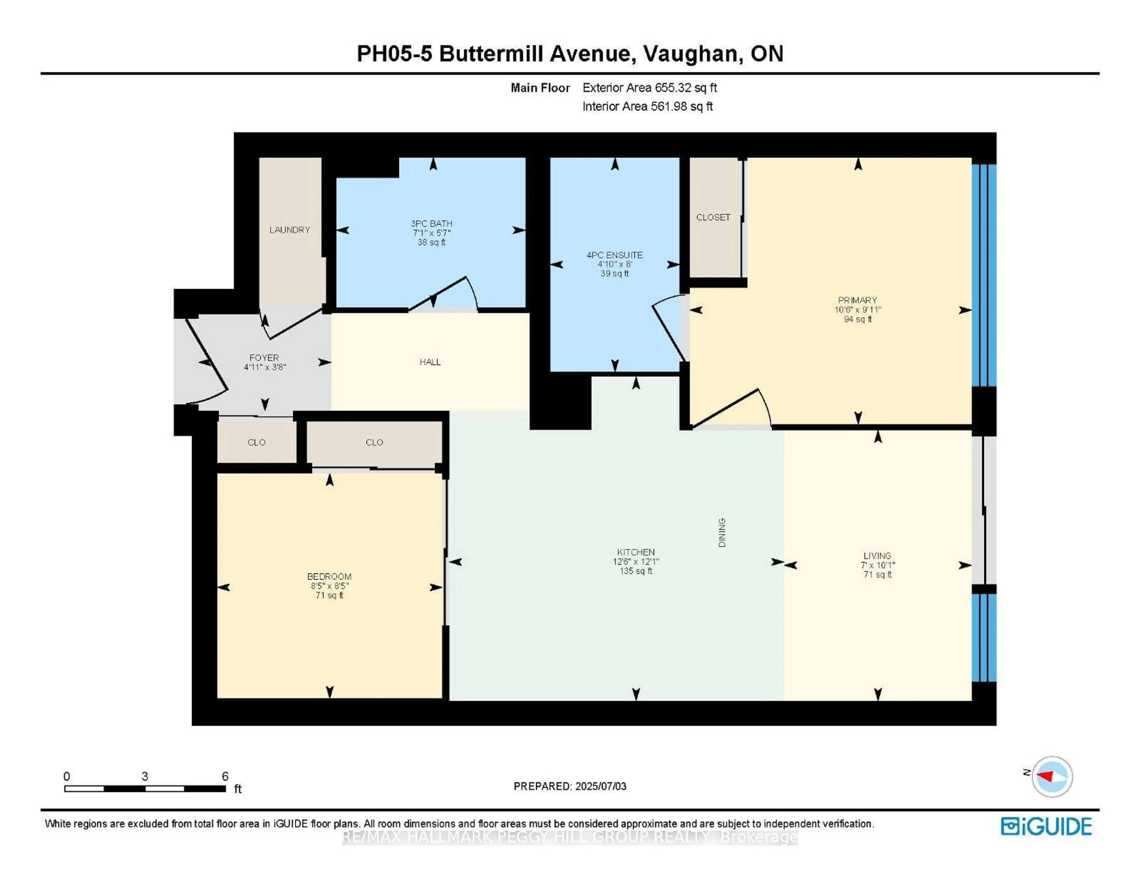Floor plan for 5 Buttermill Ave #PH05, Vaughan Ontario L4K 0J5