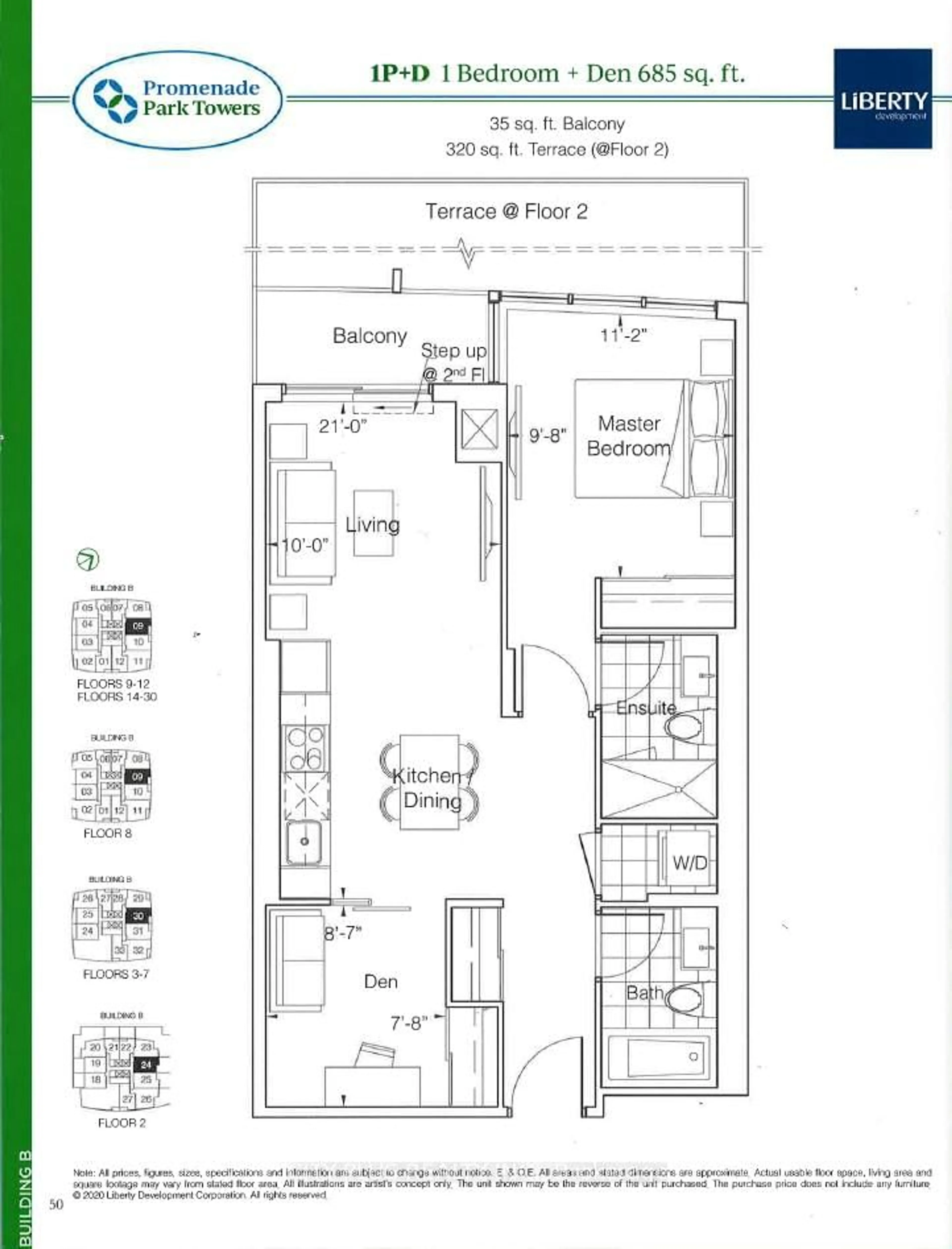Floor plan for 50 Upper Mall Way #B-2609, Vaughan Ontario L4J 0L8