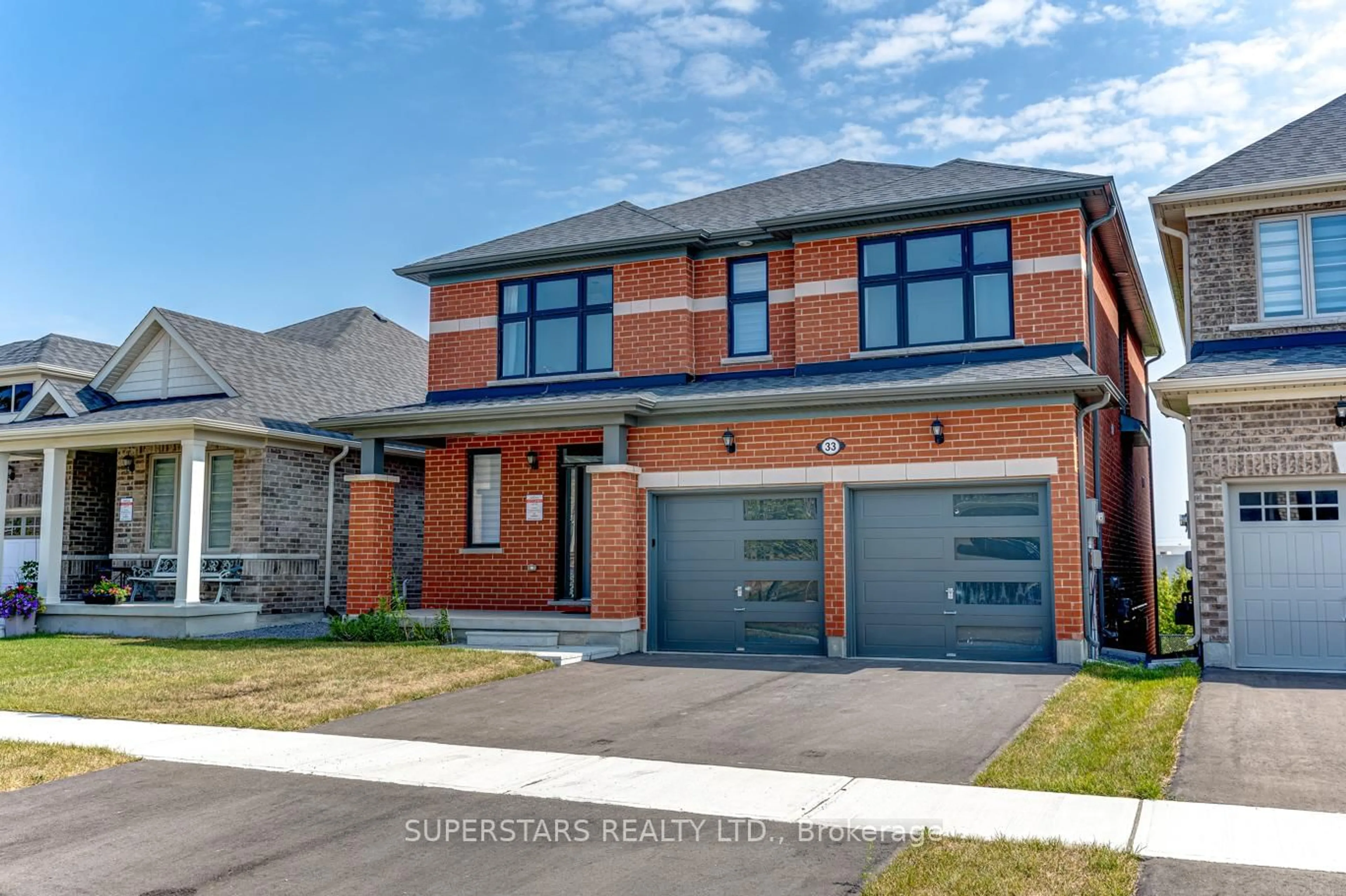 Home with brick exterior material, street for 33 John Dallimore Dr, Georgina Ontario L4P 0S6