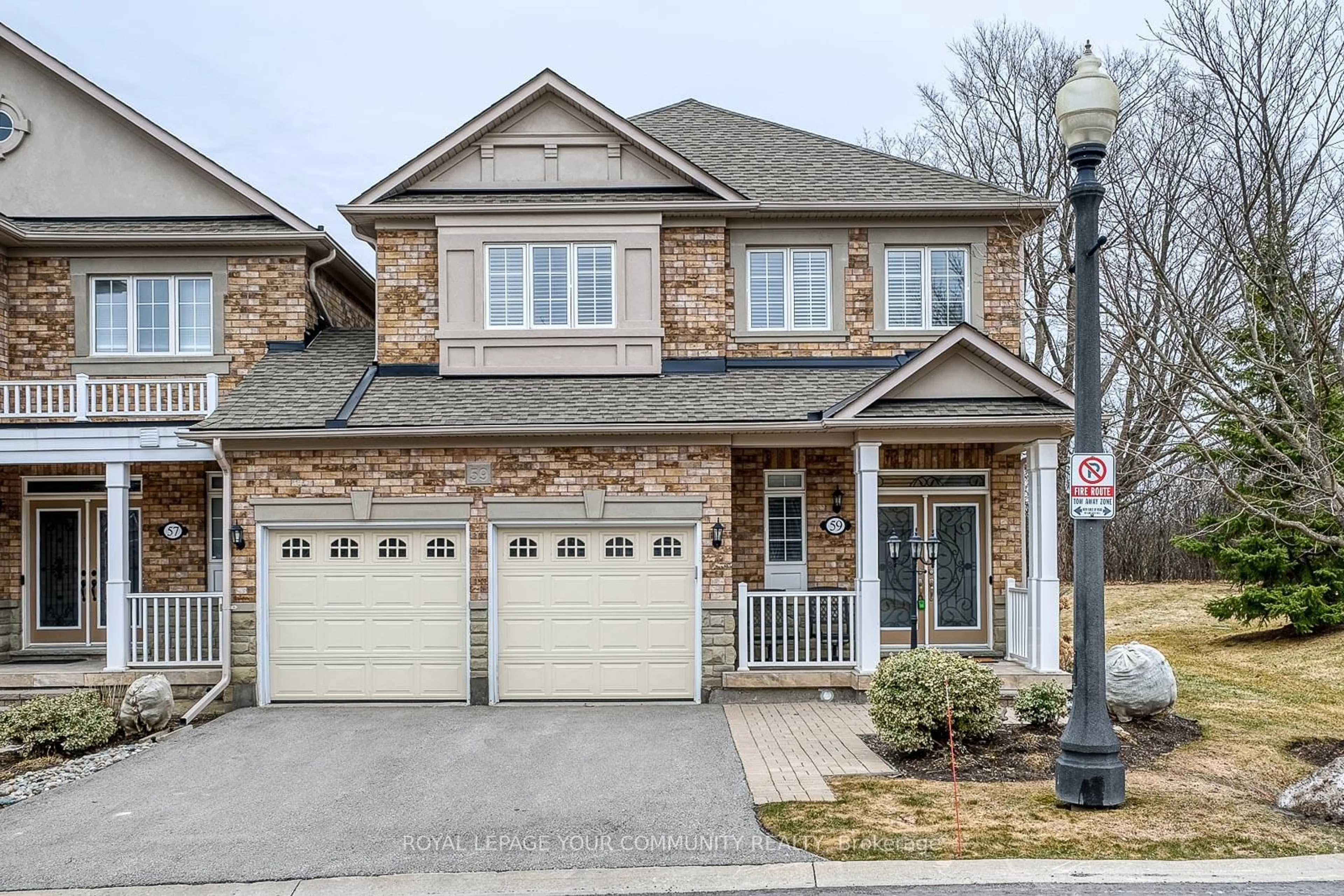 Home with brick exterior material, street for 59 Stonecliffe Cres #56, Aurora Ontario L4G 7Z7