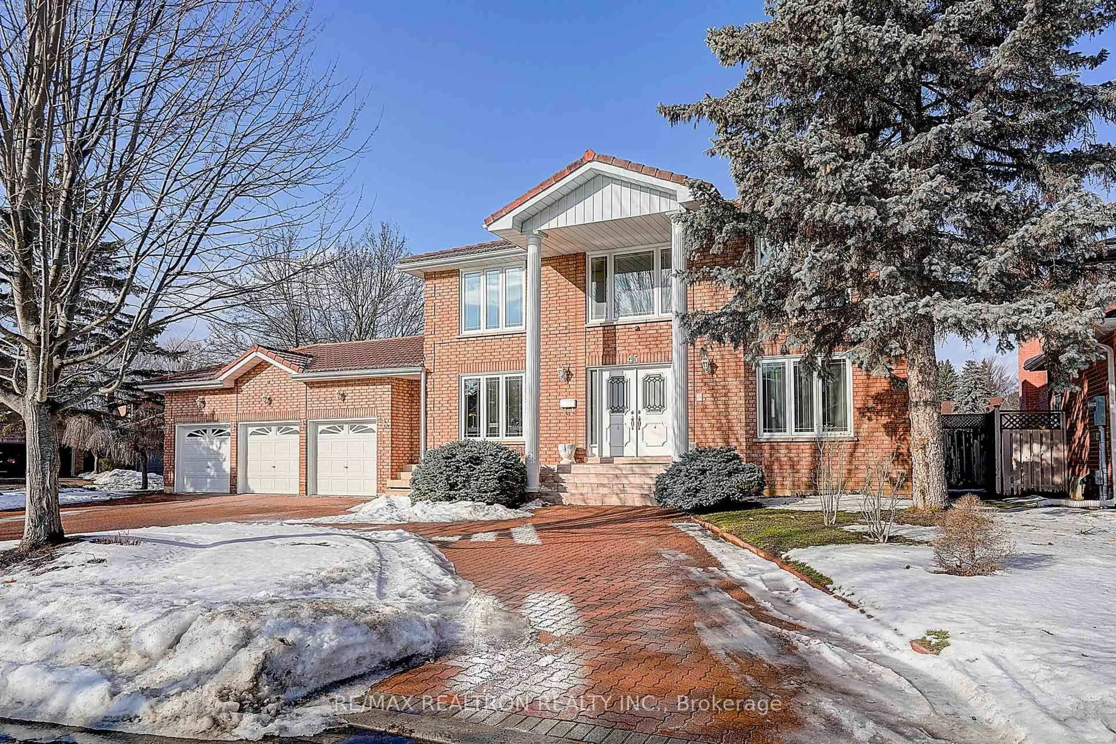 Home with brick exterior material, street for 45 Aitken Circ, Markham Ontario L3R 7L3