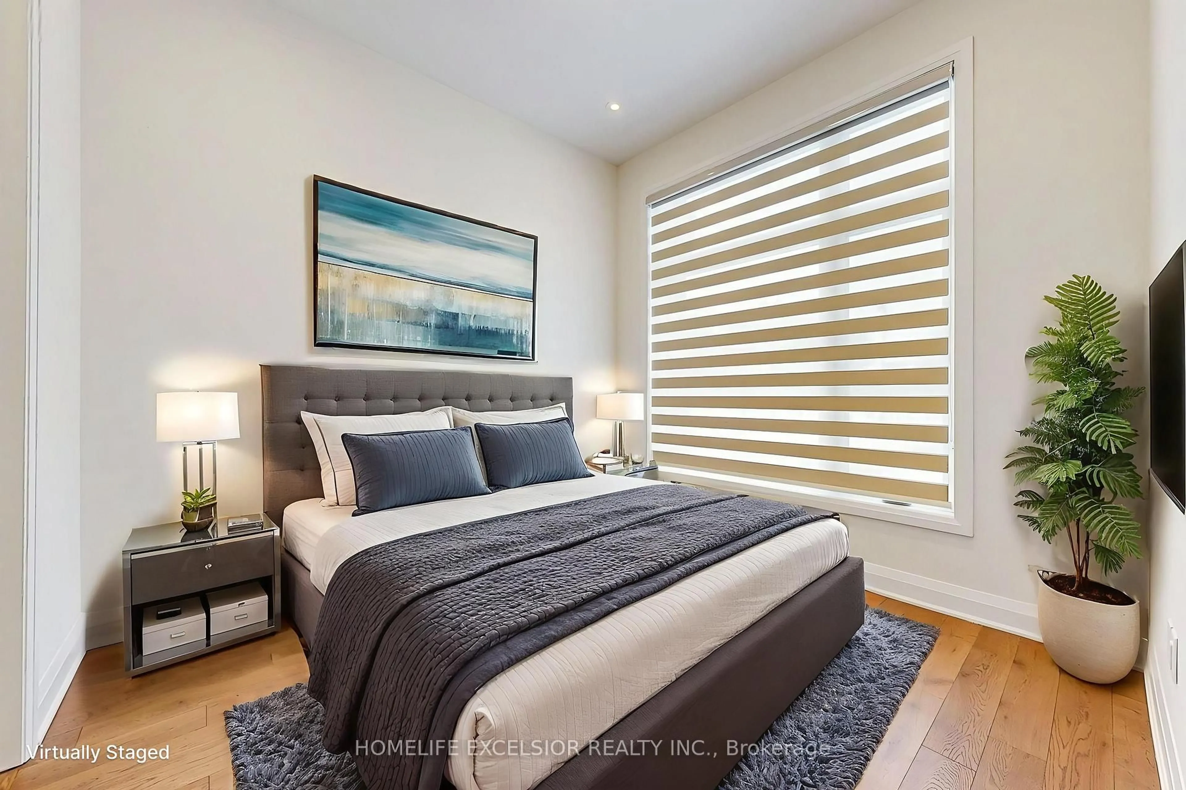 Bedroom with bed, wood/laminate floor for 3 Vern Robertson Gate, Uxbridge Ontario L9P 0R9