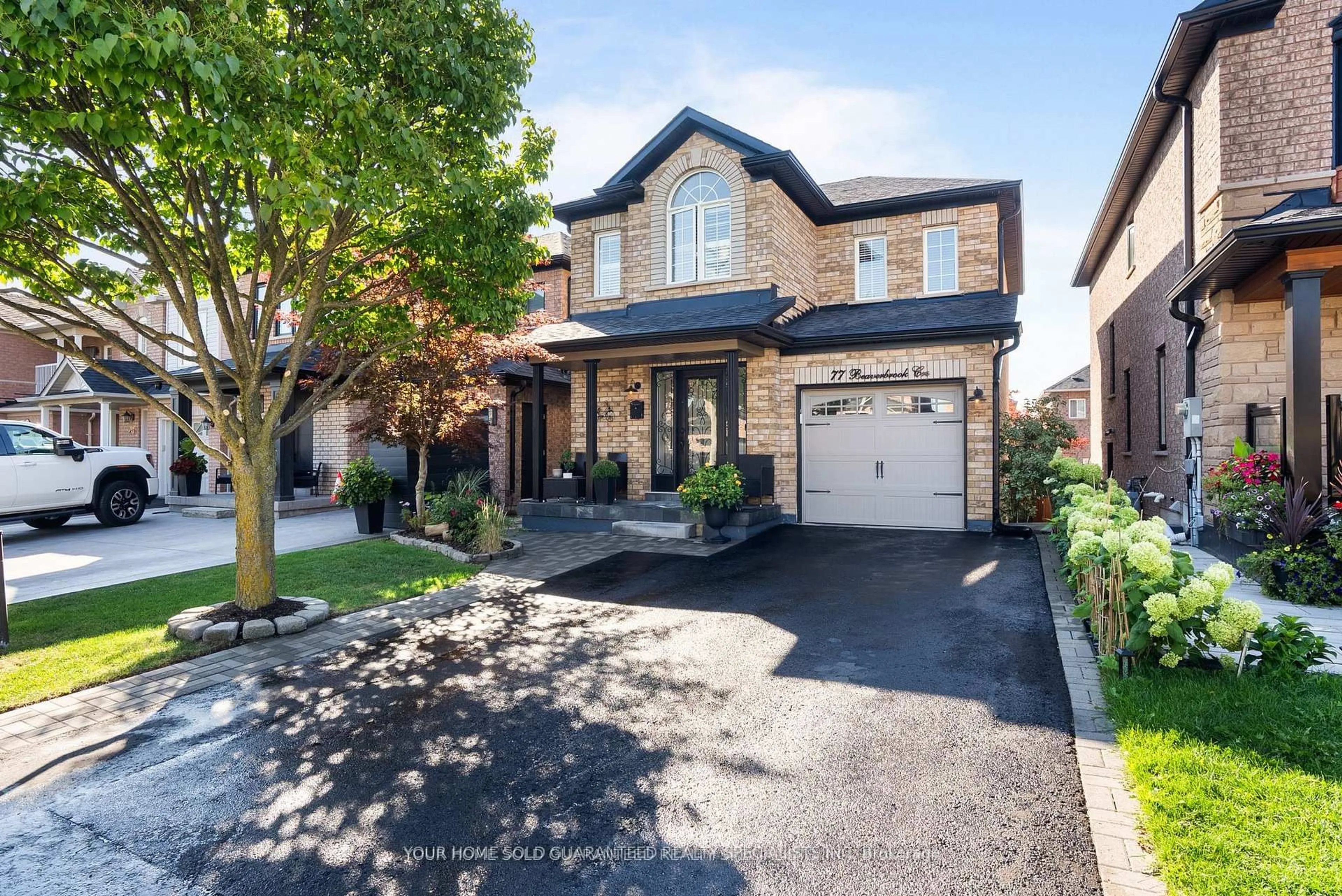 Home with brick exterior material, street for 77 Beaverbrook Cres, Vaughan Ontario L6A 3T3