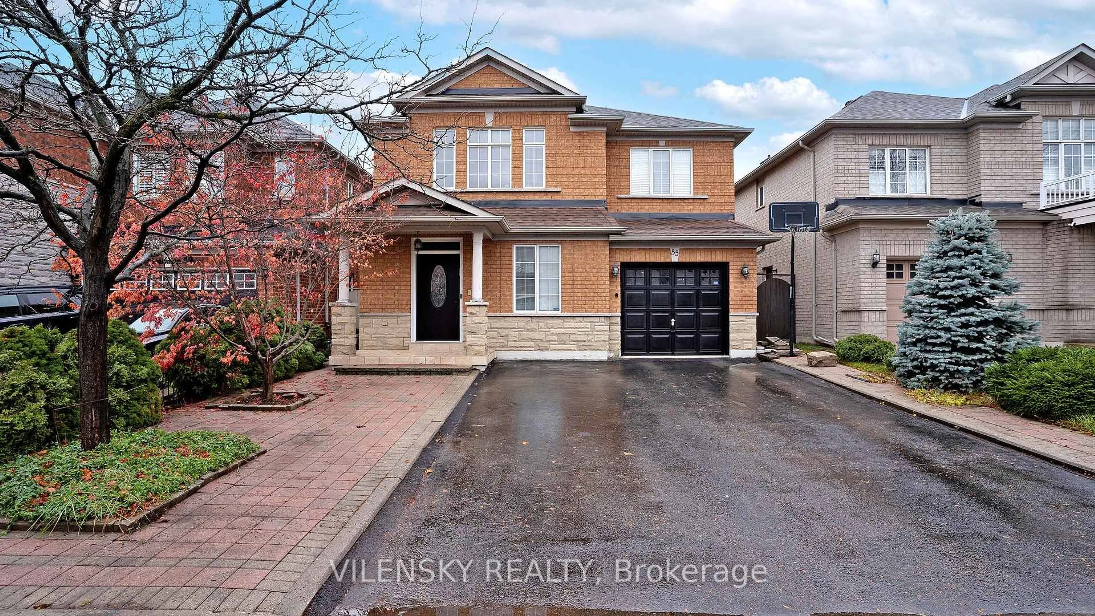 Home with brick exterior material, street for 55 Queensbridge Dr, Vaughan Ontario L4K 5T1